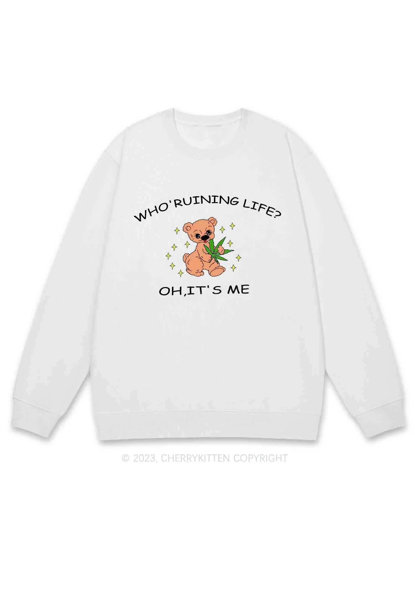 Who' Ruining Life Y2K Sweatshirt Cherrykitten - Image 3