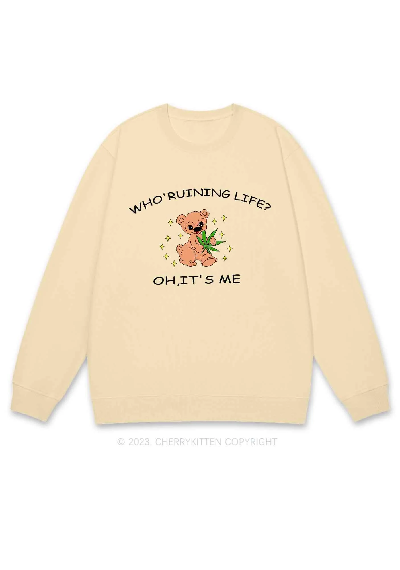 Who' Ruining Life Y2K Sweatshirt Cherrykitten - Image 4