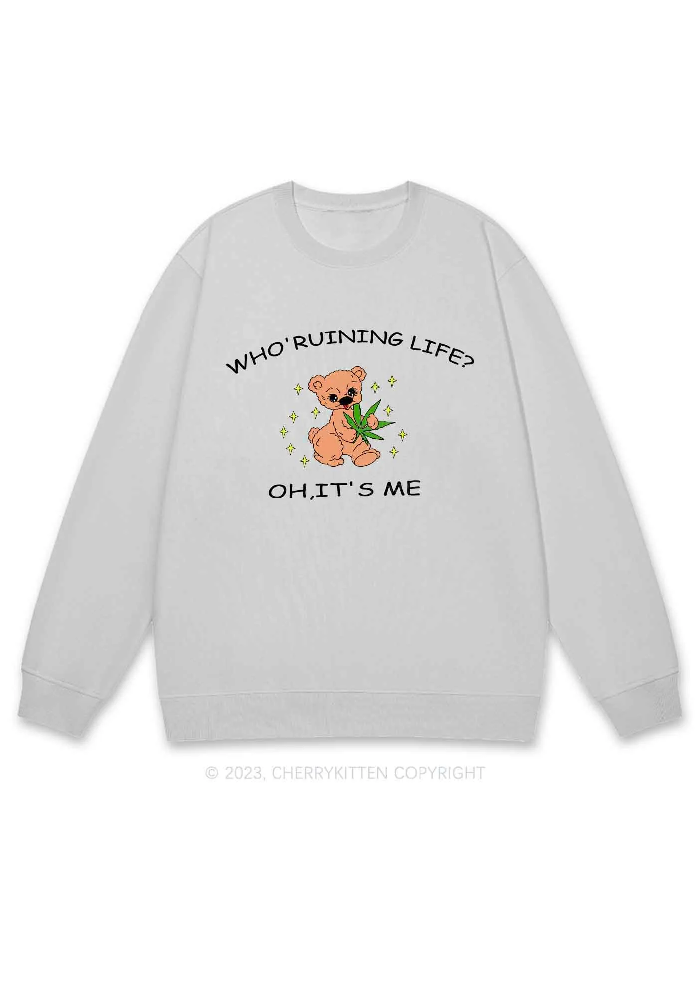Who' Ruining Life Y2K Sweatshirt Cherrykitten - Image 5