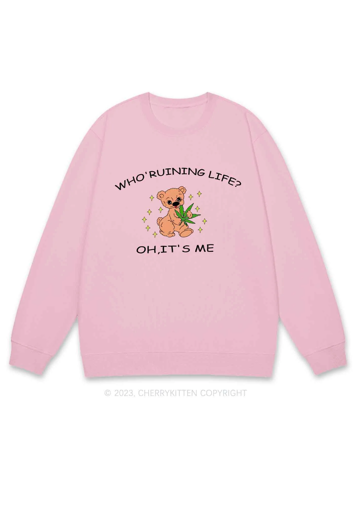 Who' Ruining Life Y2K Sweatshirt Cherrykitten - Image 6