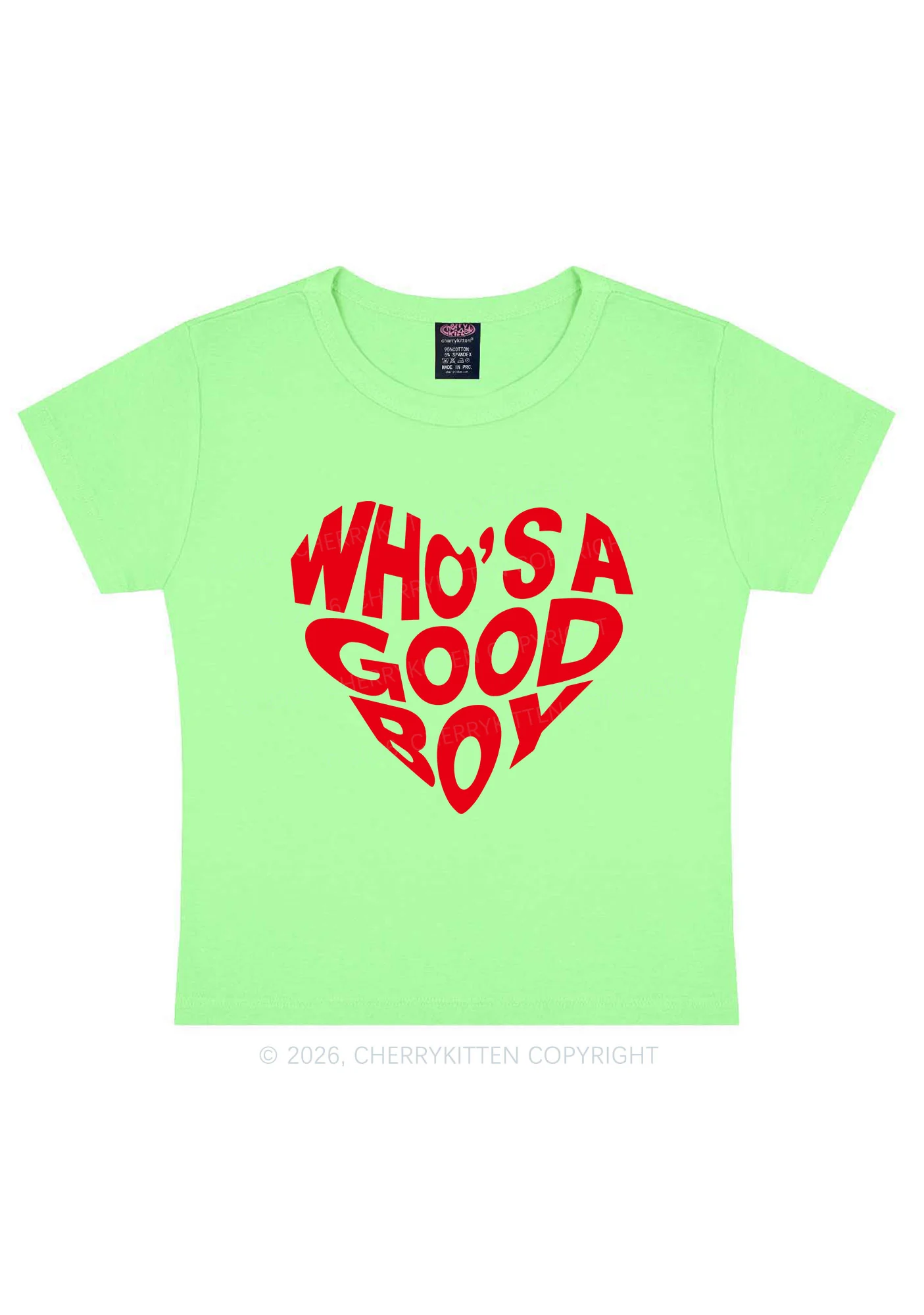 Whos A Good Boy Valentine's Day Y2K Baby Tee Cherrykitten - Image 12