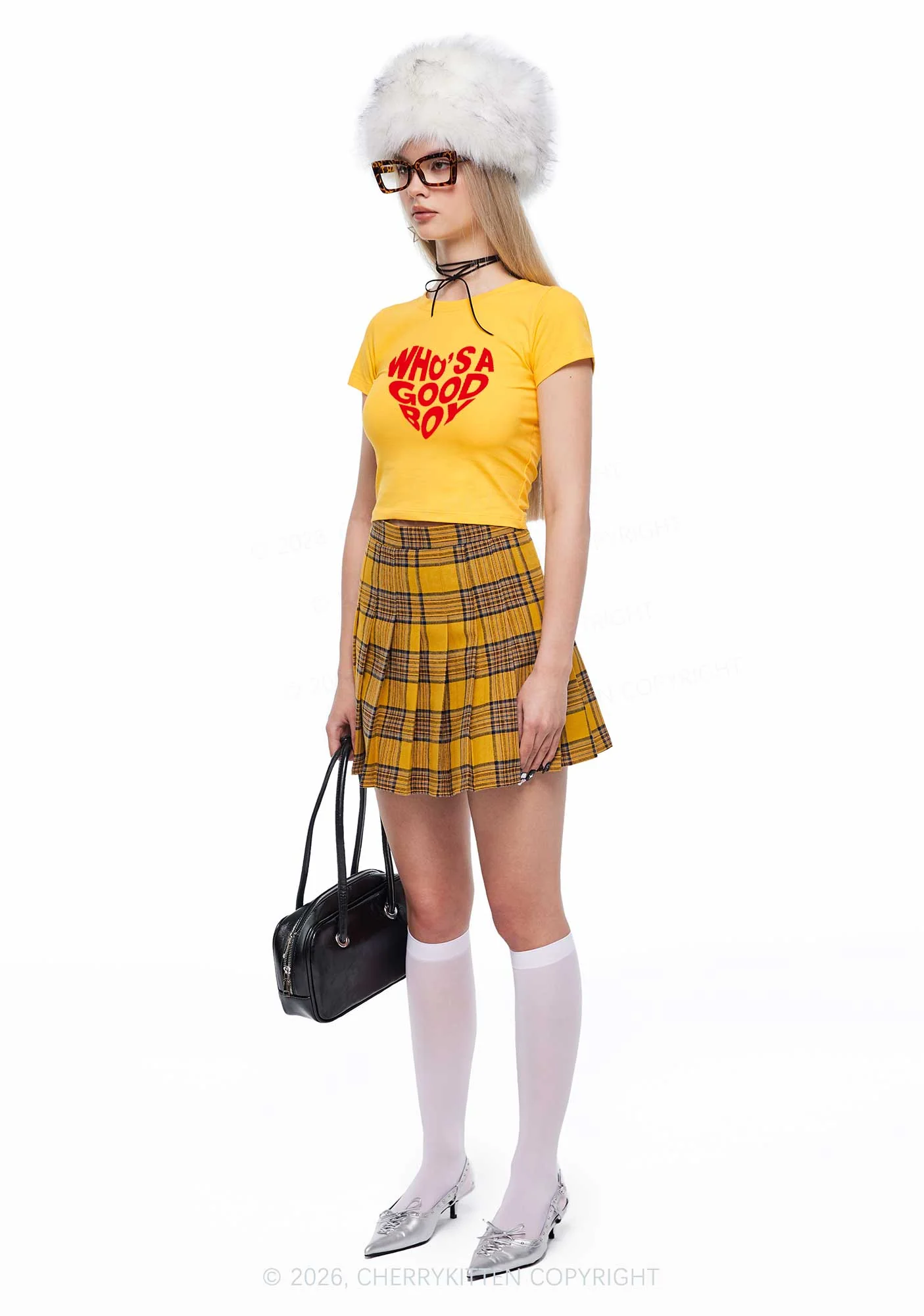 Whos A Good Boy Valentine's Day Y2K Baby Tee Cherrykitten - Image 2