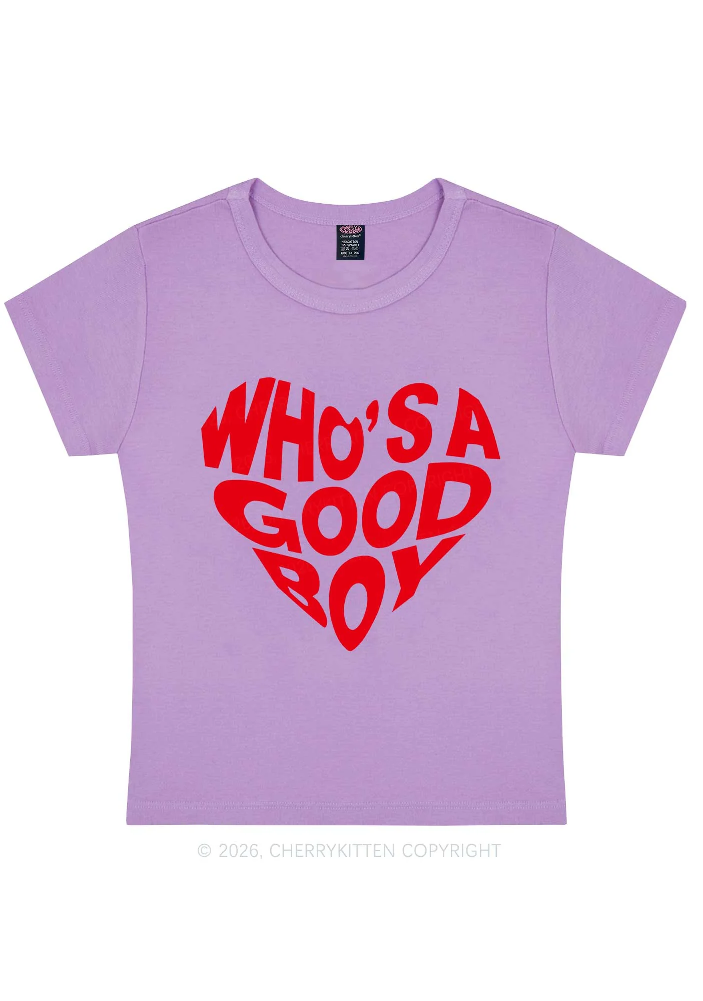 Whos A Good Boy Valentine's Day Y2K Baby Tee Cherrykitten - Image 7
