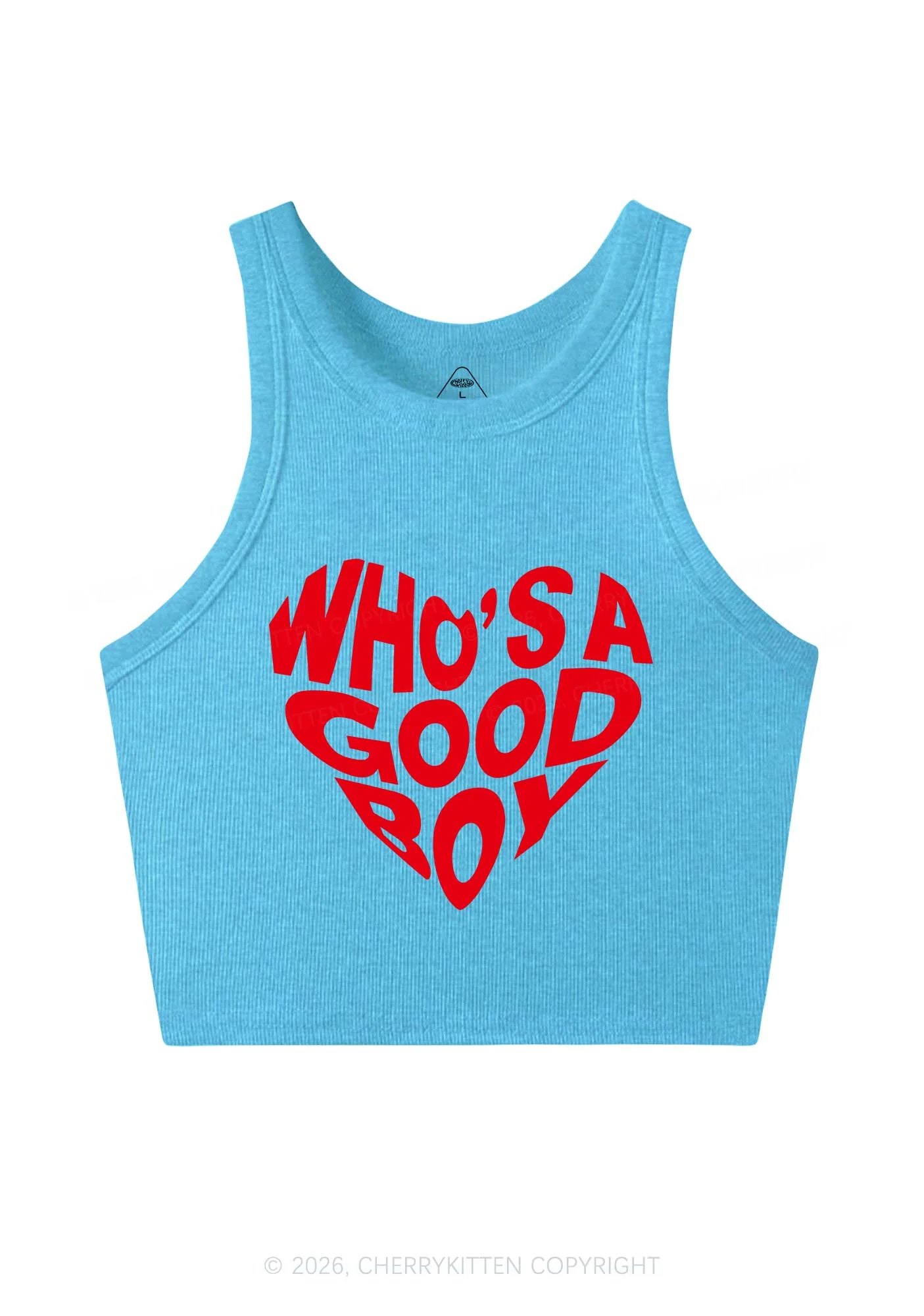 Whos A Good Boy Valentine's Day Y2K Crop Tank Top Cherrykitten - Image 4