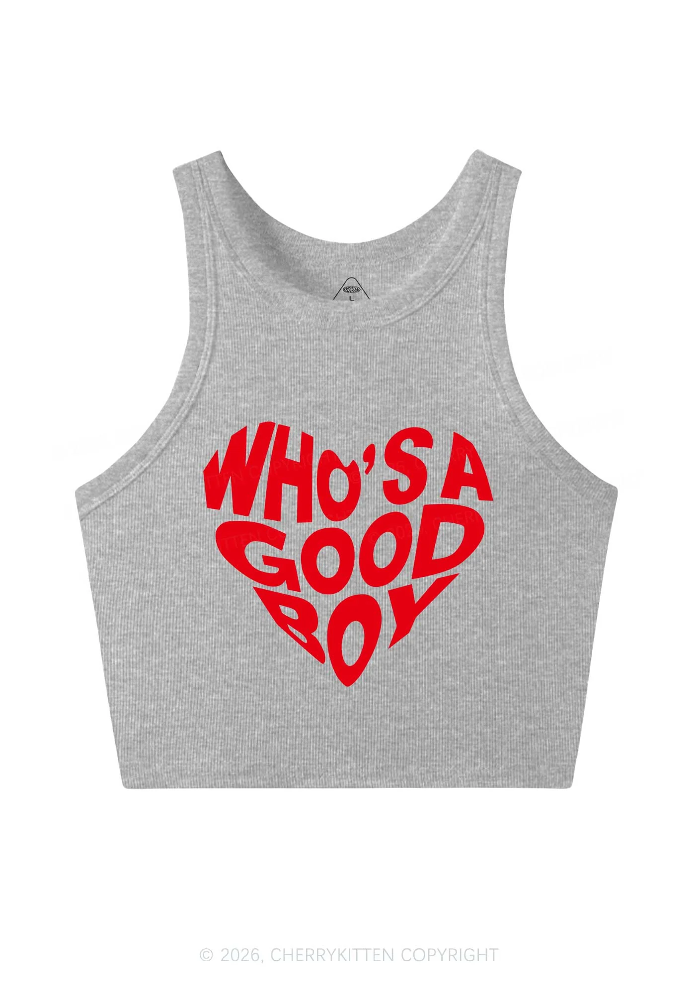 Whos A Good Boy Valentine's Day Y2K Crop Tank Top Cherrykitten - Image 5