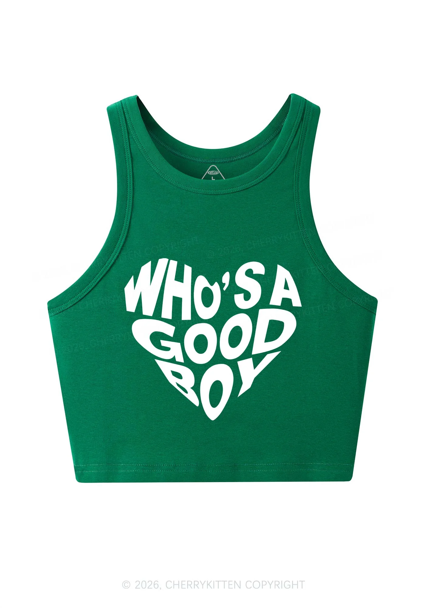 Whos A Good Boy Valentine's Day Y2K Crop Tank Top Cherrykitten - Image 6