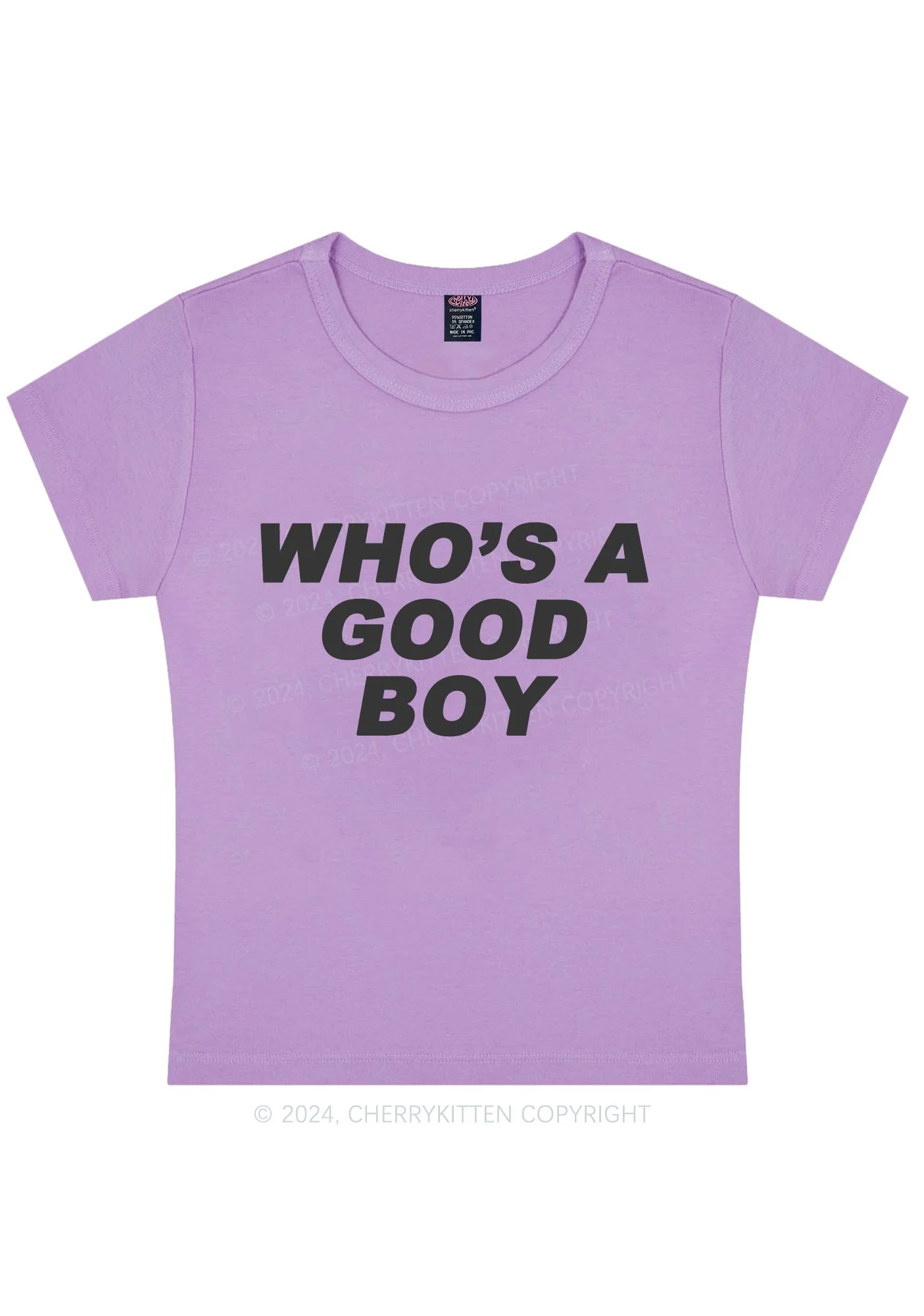 Who's A Good Boy Y2K Baby Tee Cherrykitten - Image 7