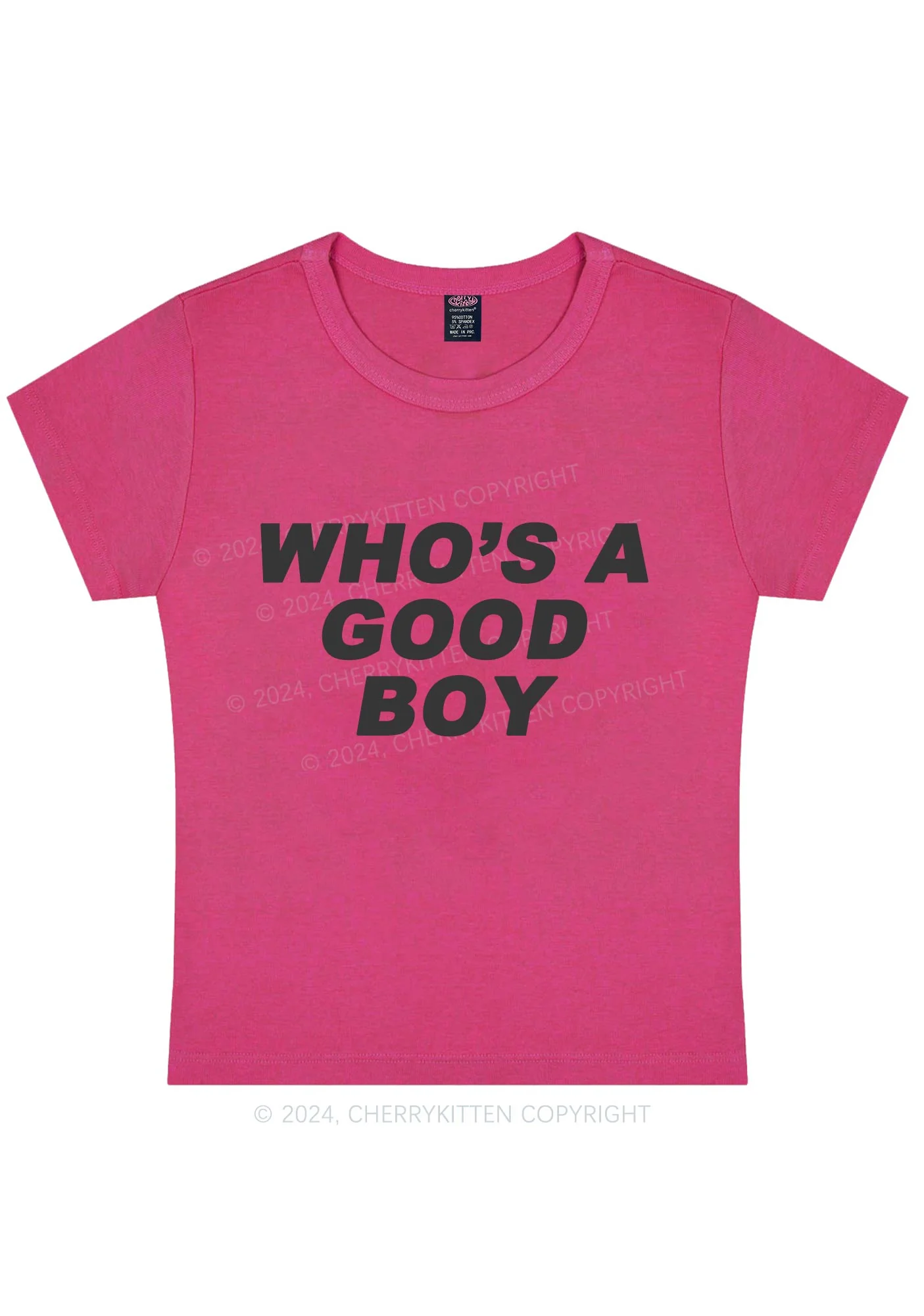 Who's A Good Boy Y2K Baby Tee Cherrykitten - Image 8