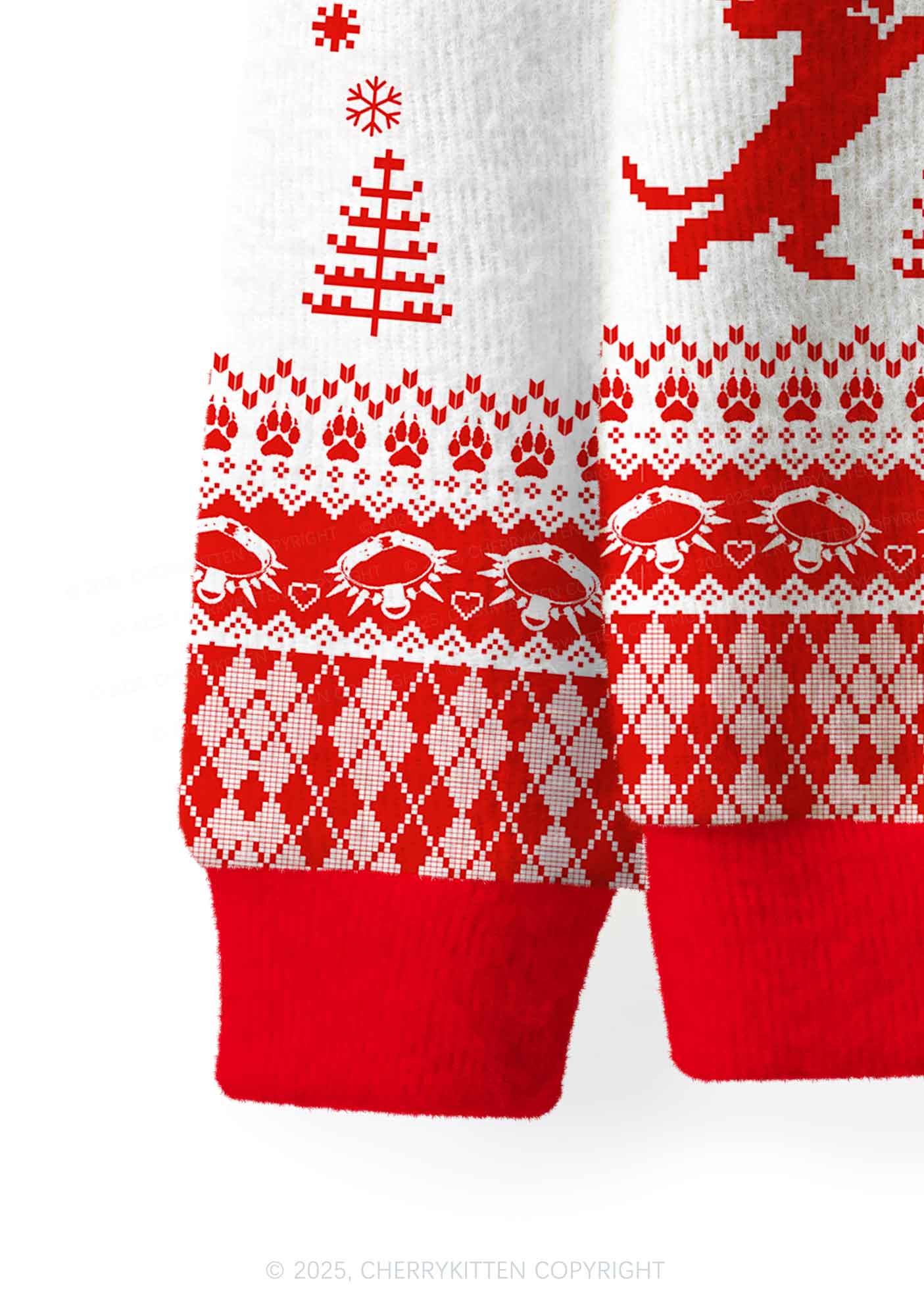 Whos A Good Boy Y2K Christmas Cardigan Knit Sweatshirt Cherrykitten - Image 4