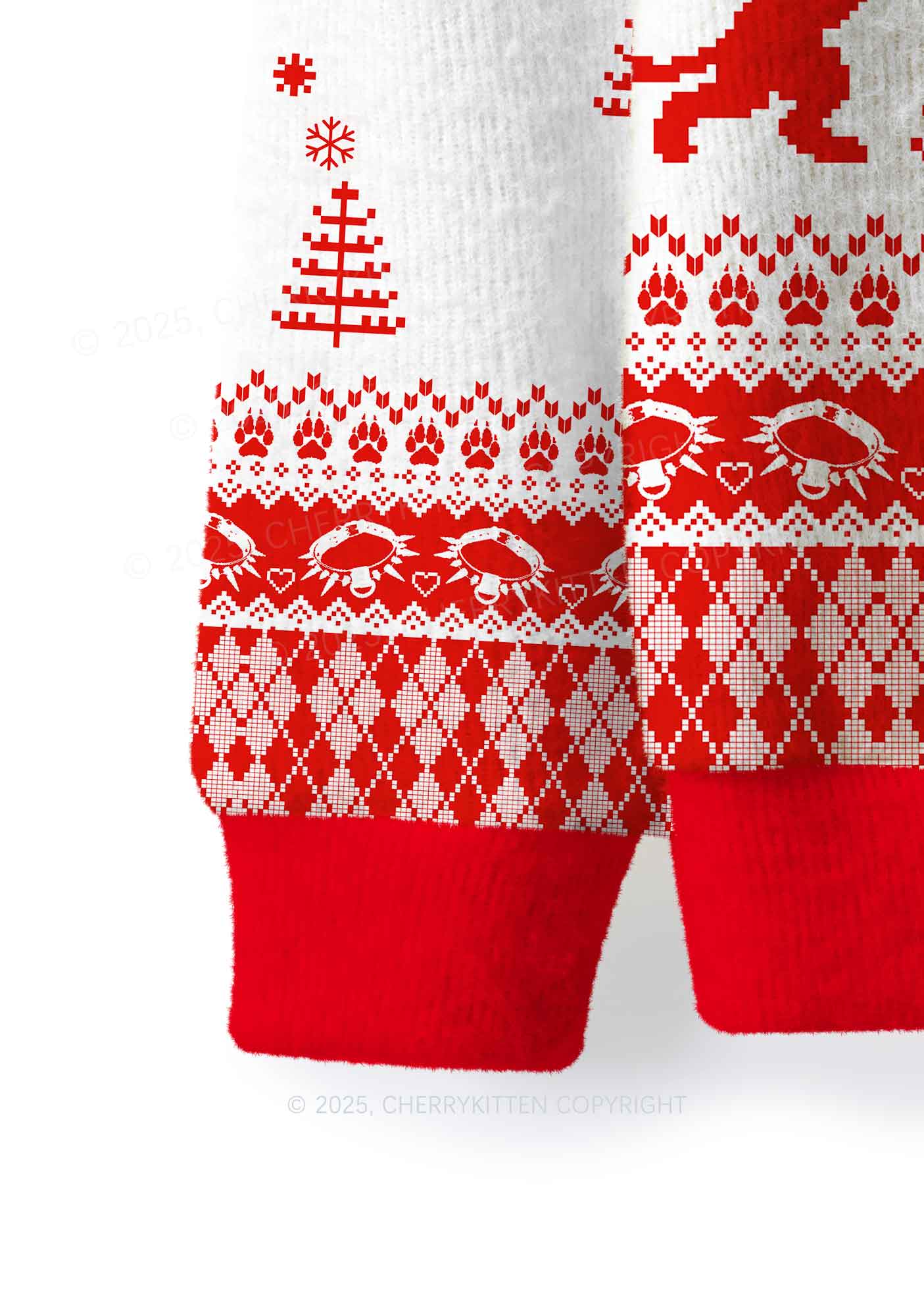 Whos A Good Boy Y2K Christmas Knit Sweatshirt Cherrykitten - Image 4