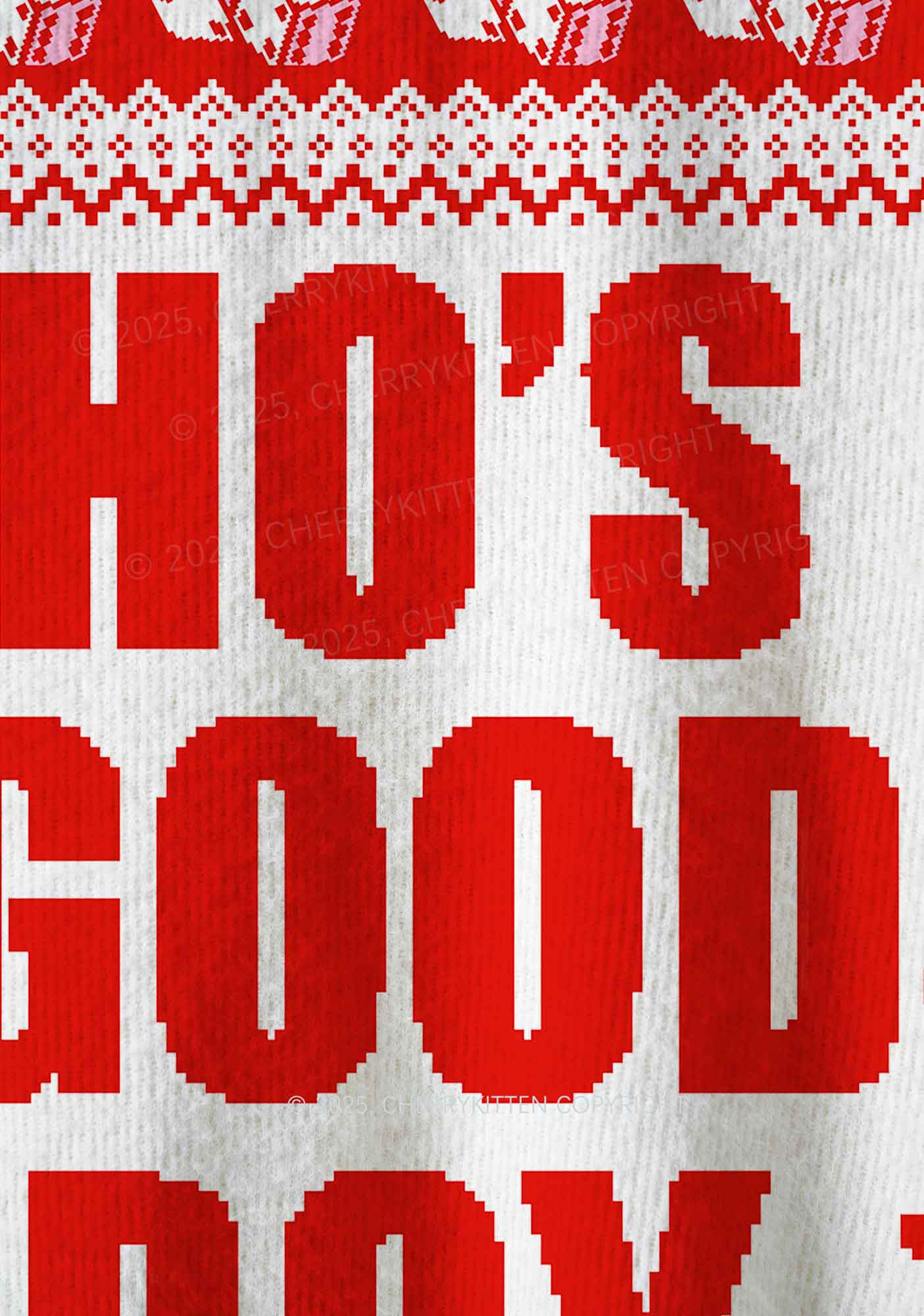 Whos A Good Boy Y2K Christmas Knit Sweatshirt Cherrykitten - Image 6