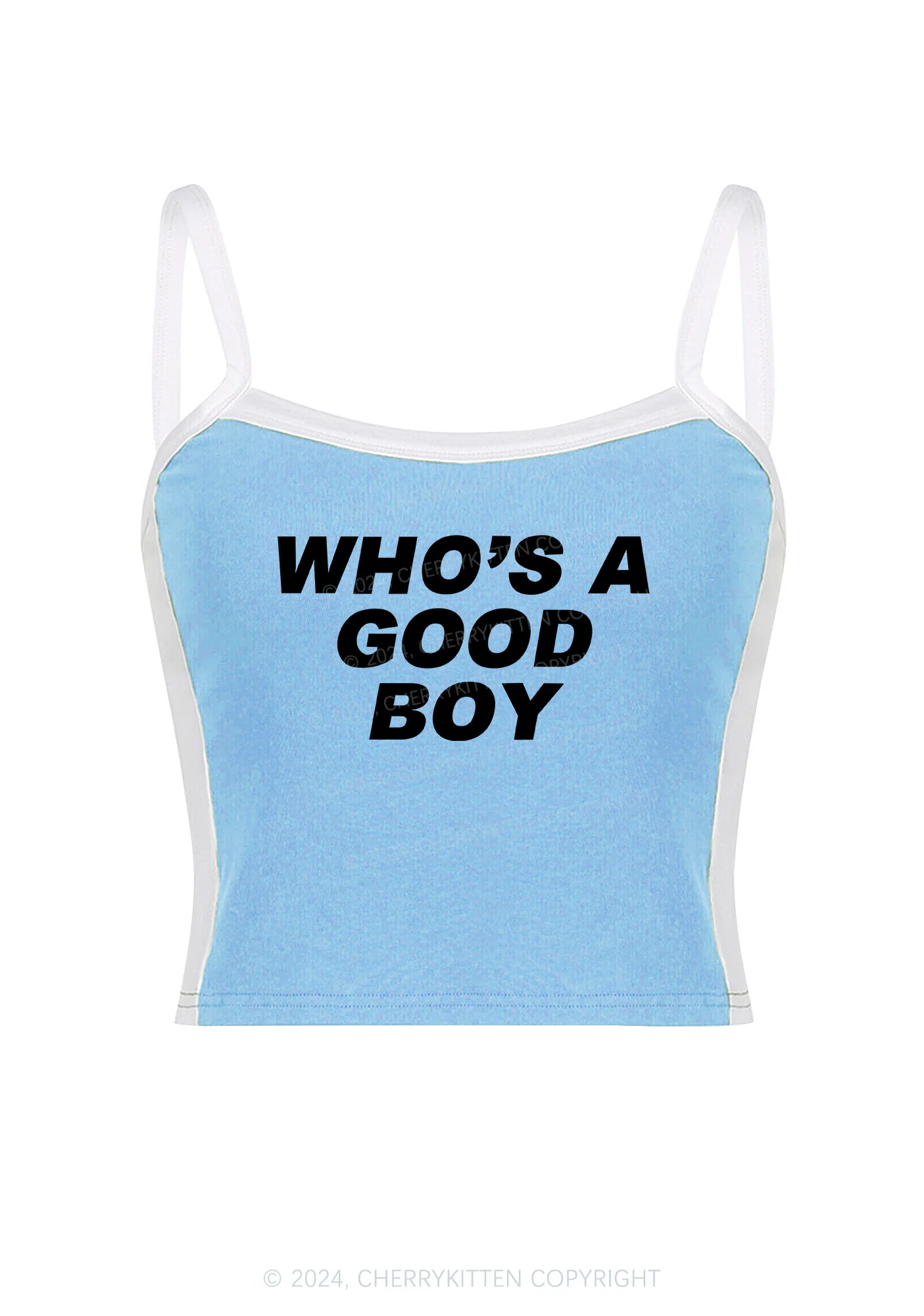Who's A Good Boy Y2K Color Block Crop Cami Top Cherrykitten - Image 3