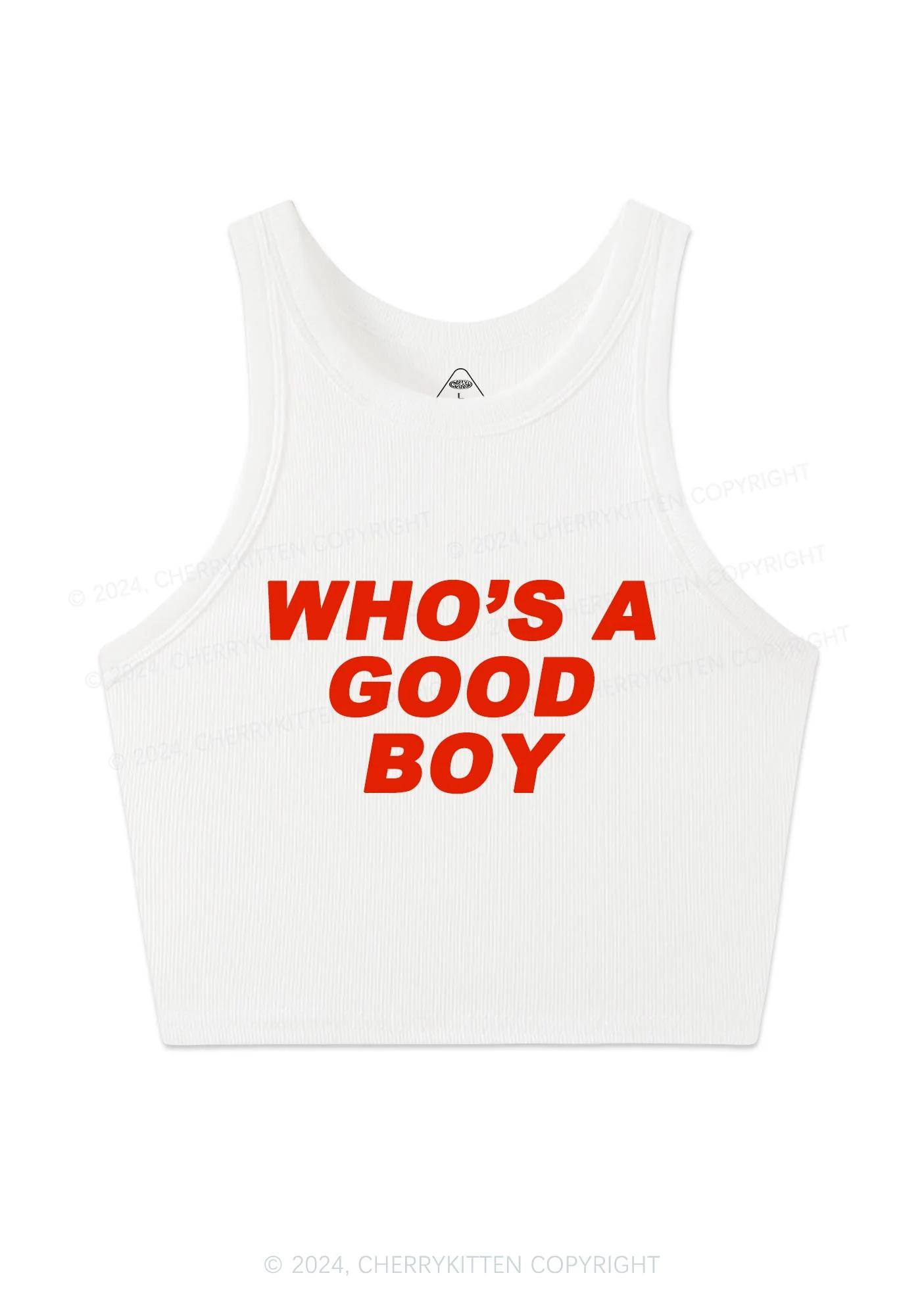 Who's A Good Boy Y2K Crop Tank Top Cherrykitten - Image 3
