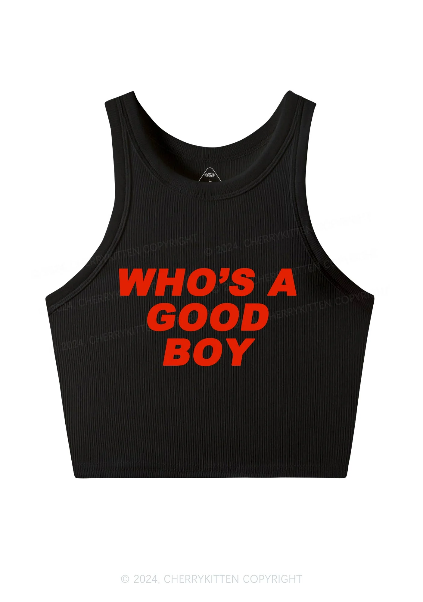 Who's A Good Boy Y2K Crop Tank Top Cherrykitten - Image 4