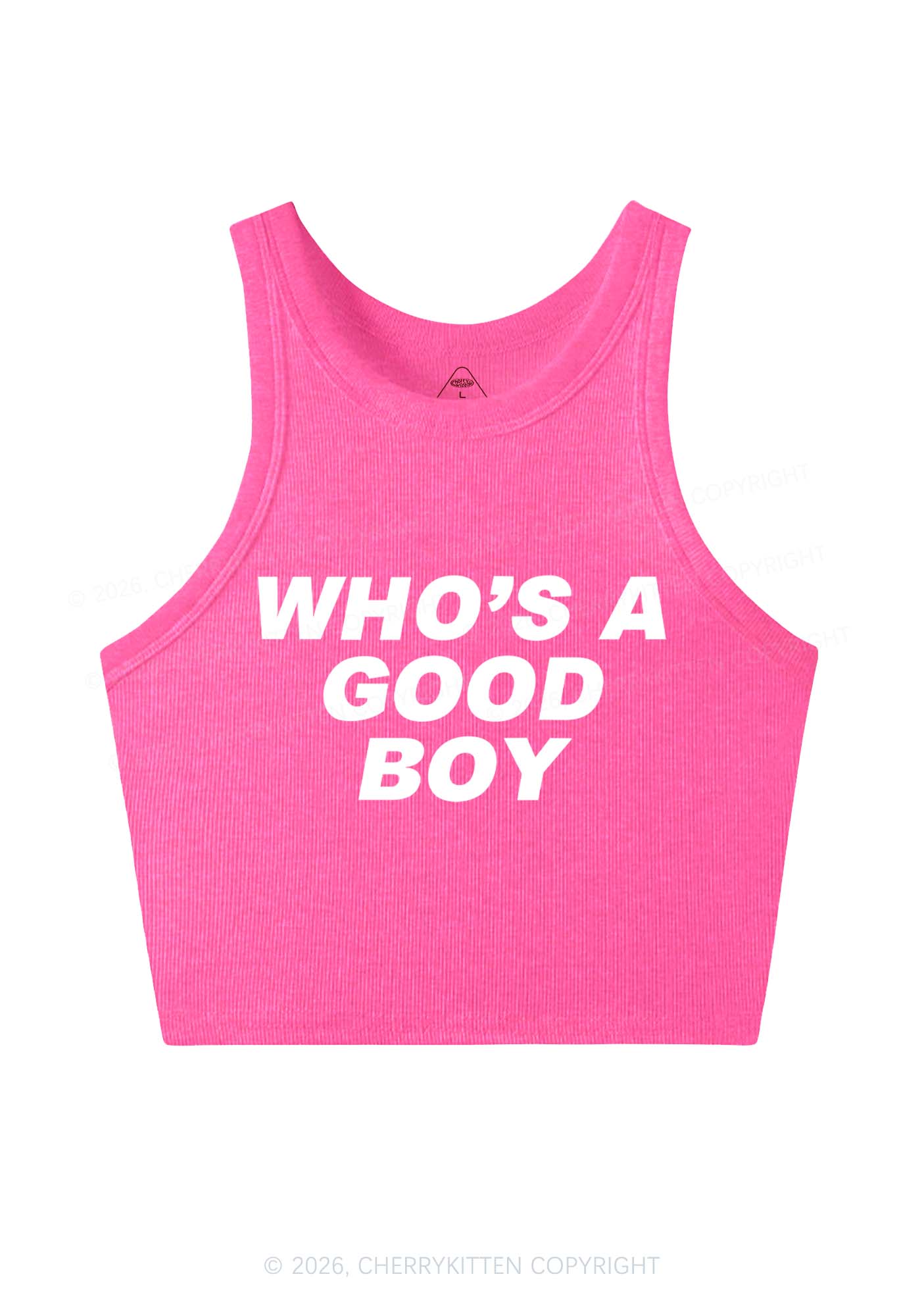 Who's A Good Boy Y2K Crop Tank Top Cherrykitten - Image 5