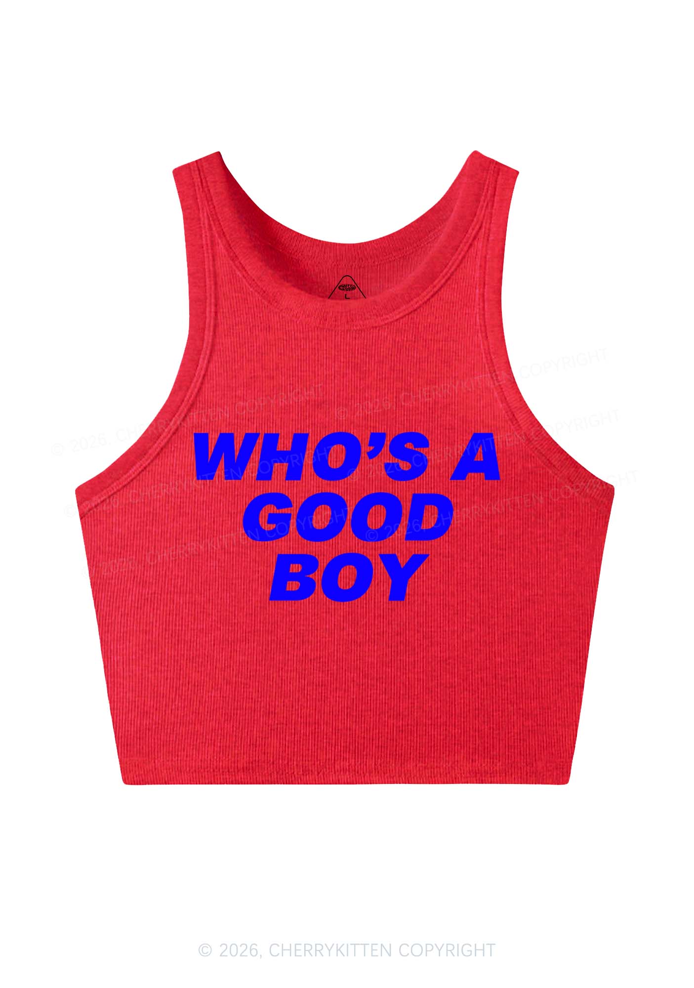 Who's A Good Boy Y2K Crop Tank Top Cherrykitten - Image 6