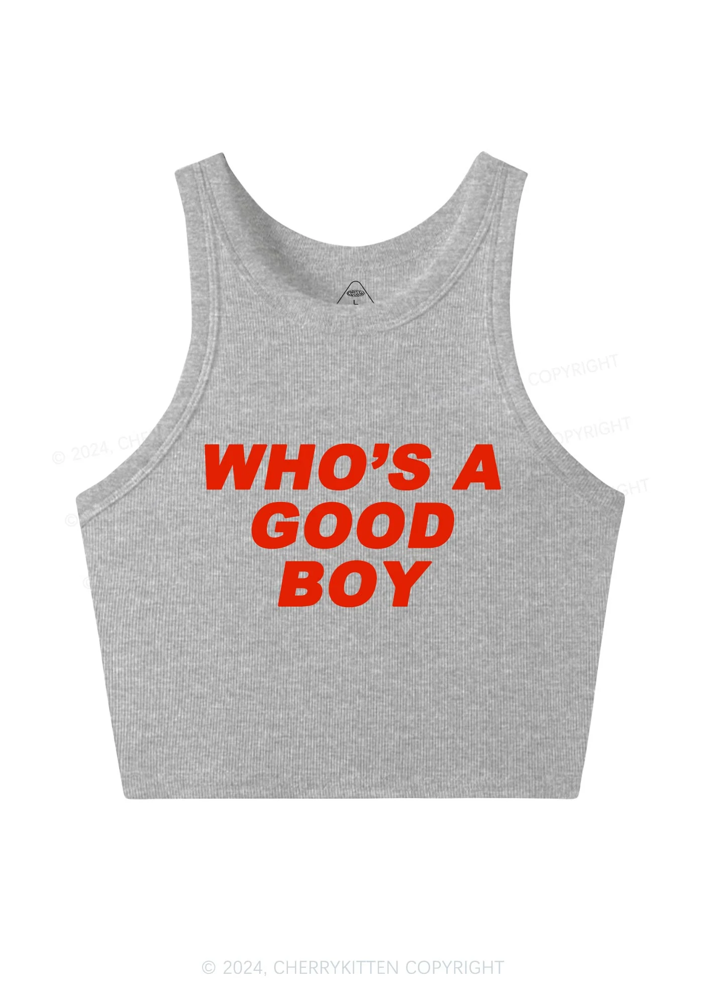 Who's A Good Boy Y2K Crop Tank Top Cherrykitten - Image 8
