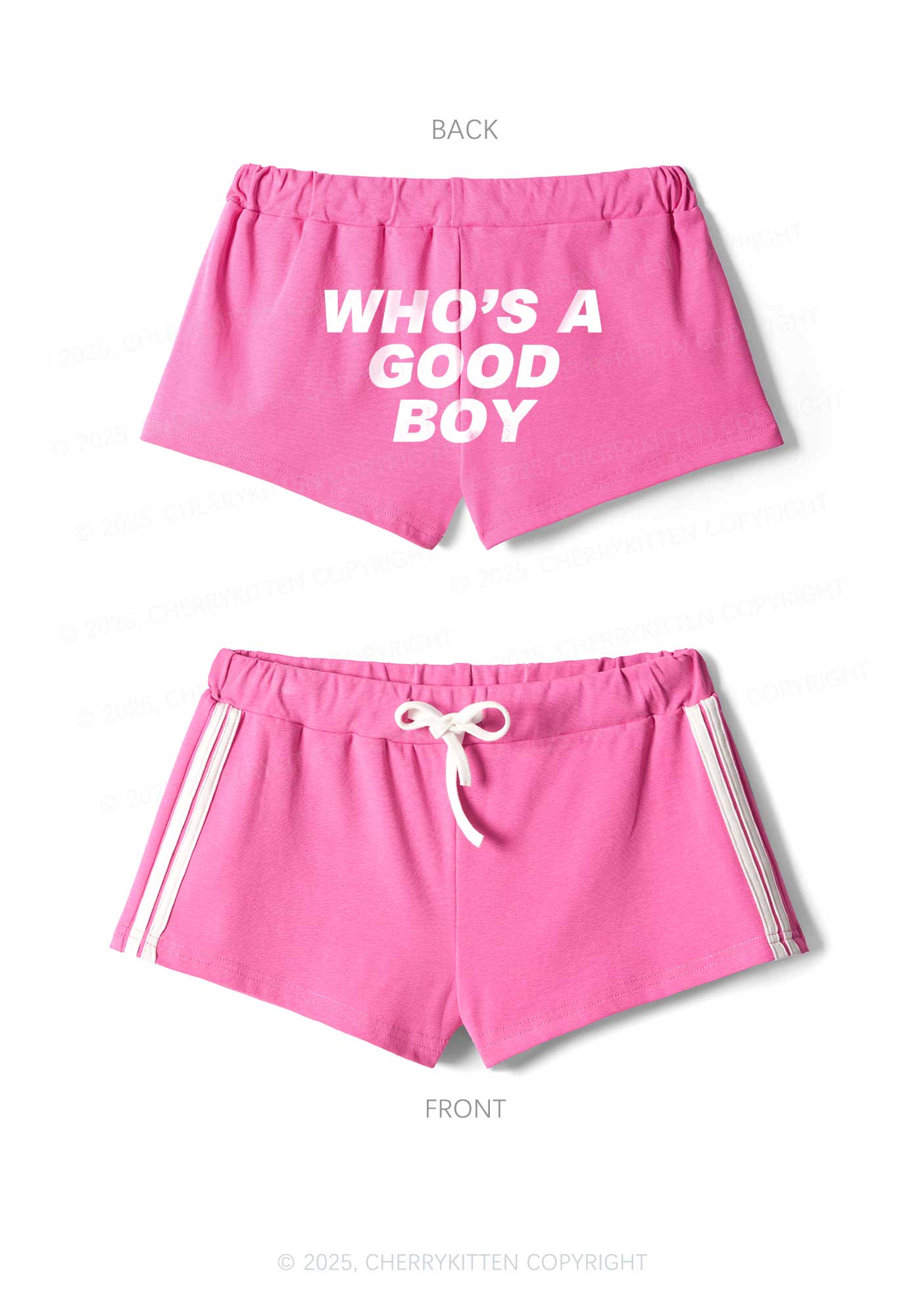 Whos A Good Boy Y2K Drawstring Mini Shorts Cherrykitten - Image 3