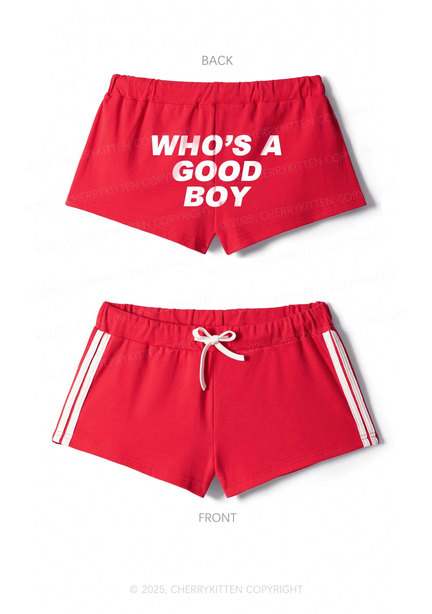 Whos A Good Boy Y2K Drawstring Mini Shorts Cherrykitten - Image 5