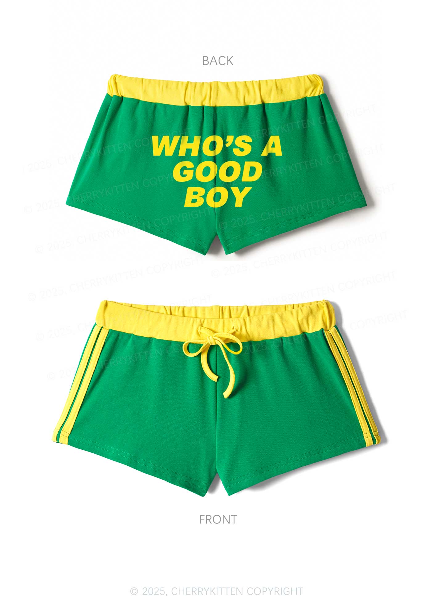 Whos A Good Boy Y2K Drawstring Mini Shorts Cherrykitten - Image 6