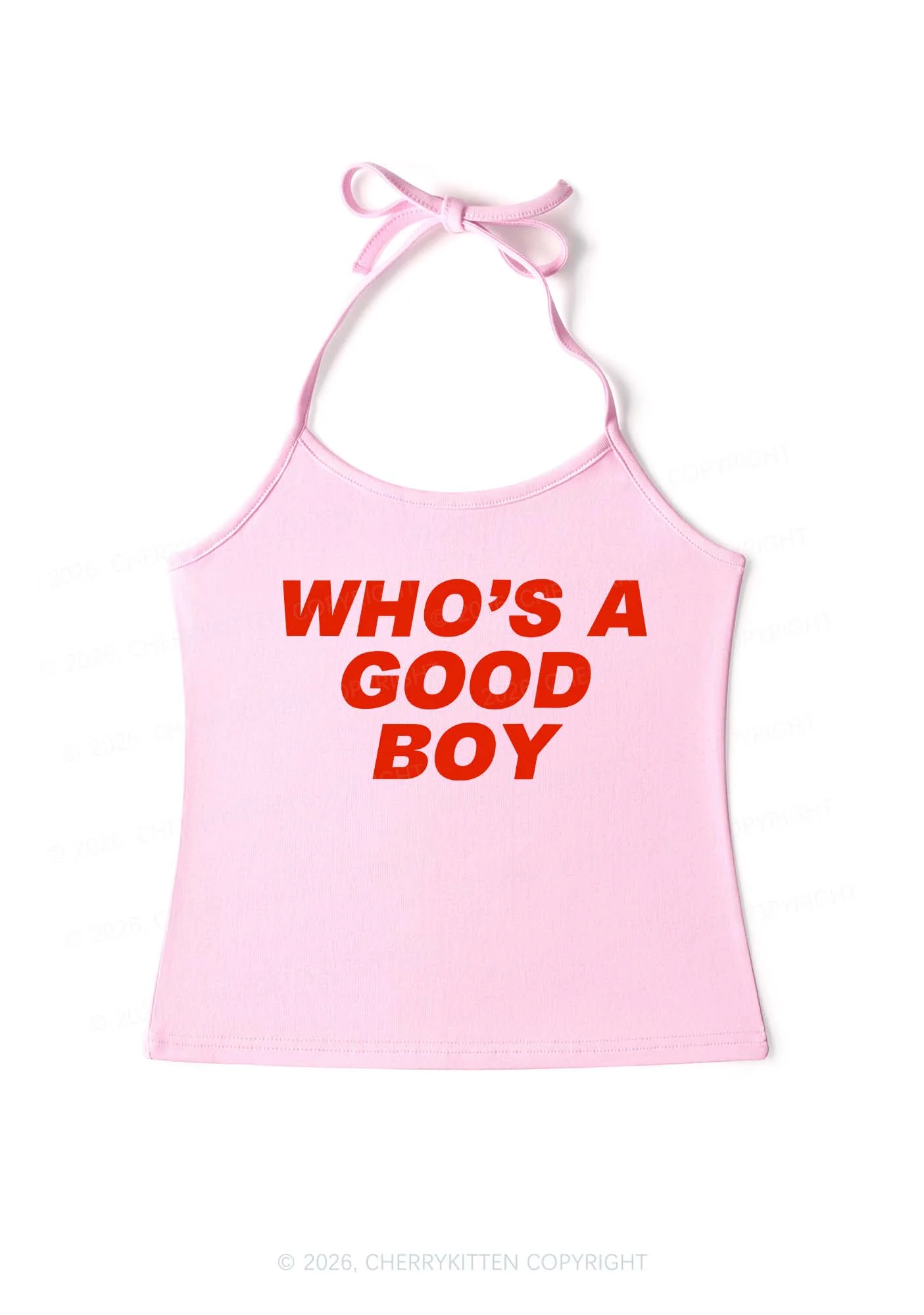 Whos A Good Boy Y2K Halter Neck Cami Cherrykitten - Image 3