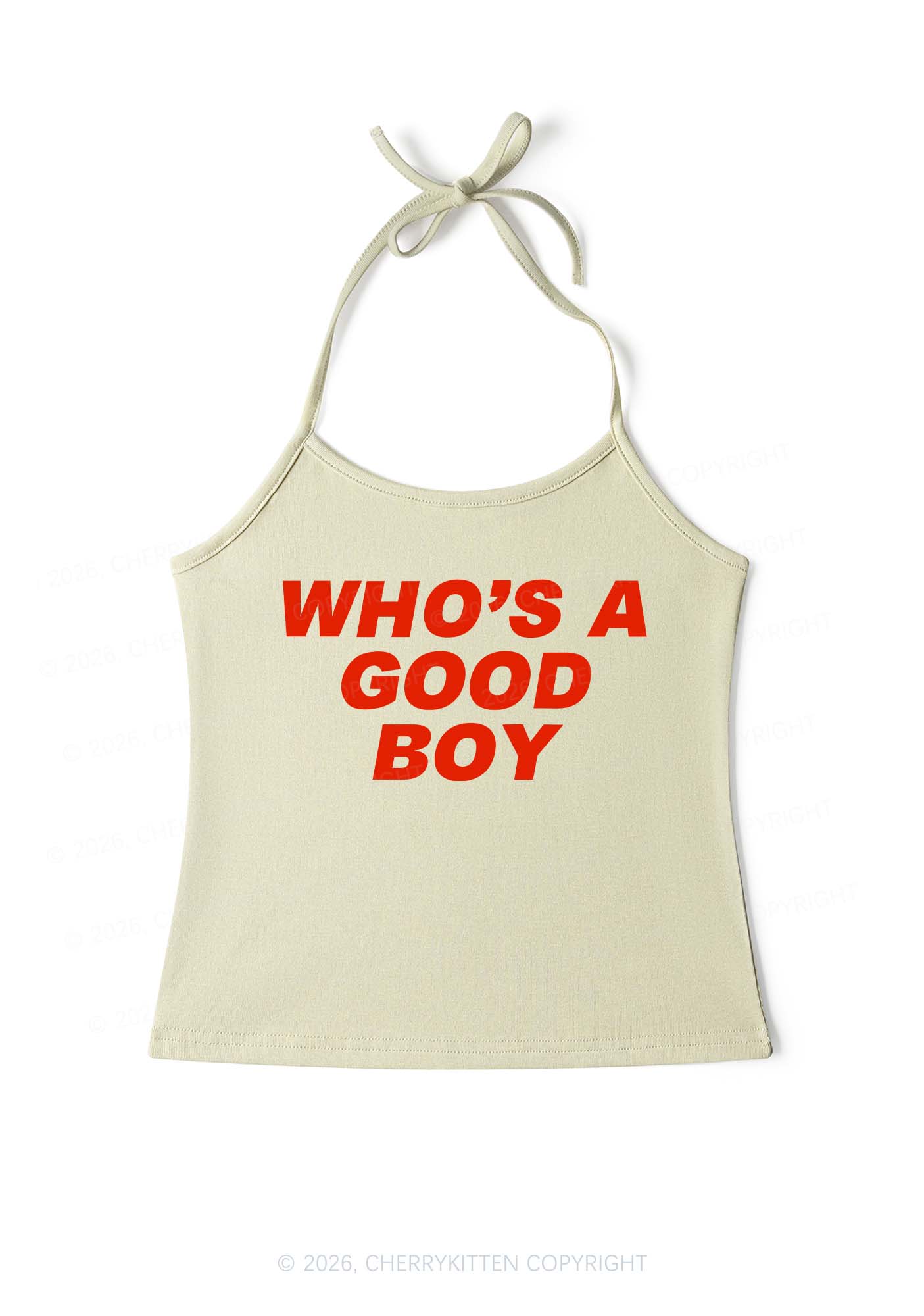 Whos A Good Boy Y2K Halter Neck Cami Cherrykitten - Image 5