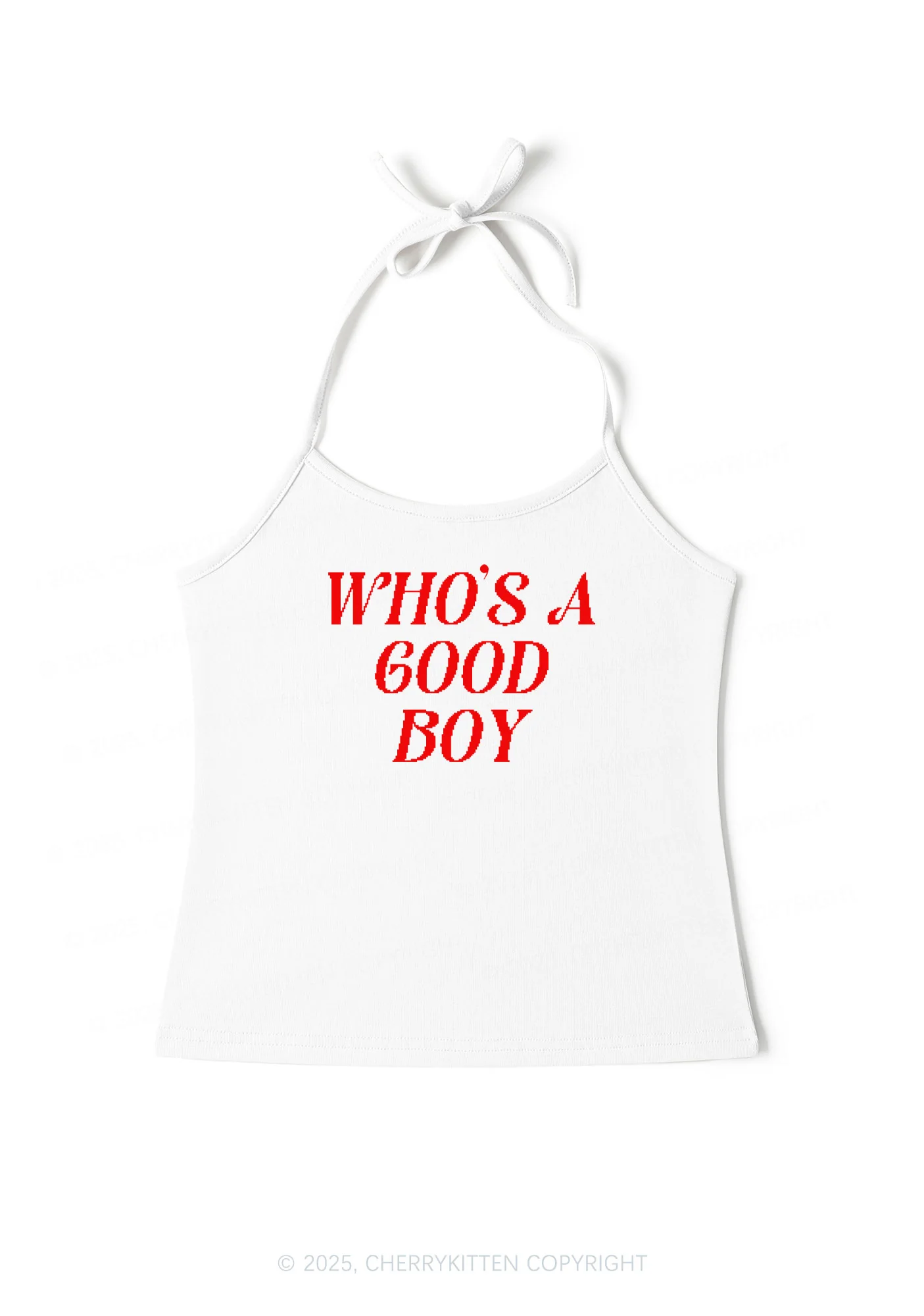 Whos A Good Boy Y2K Halter Neck Cami Cherrykitten - Image 2