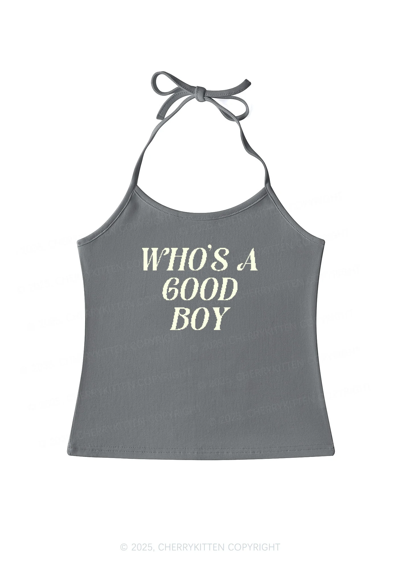 Whos A Good Boy Y2K Halter Neck Cami Cherrykitten - Image 3