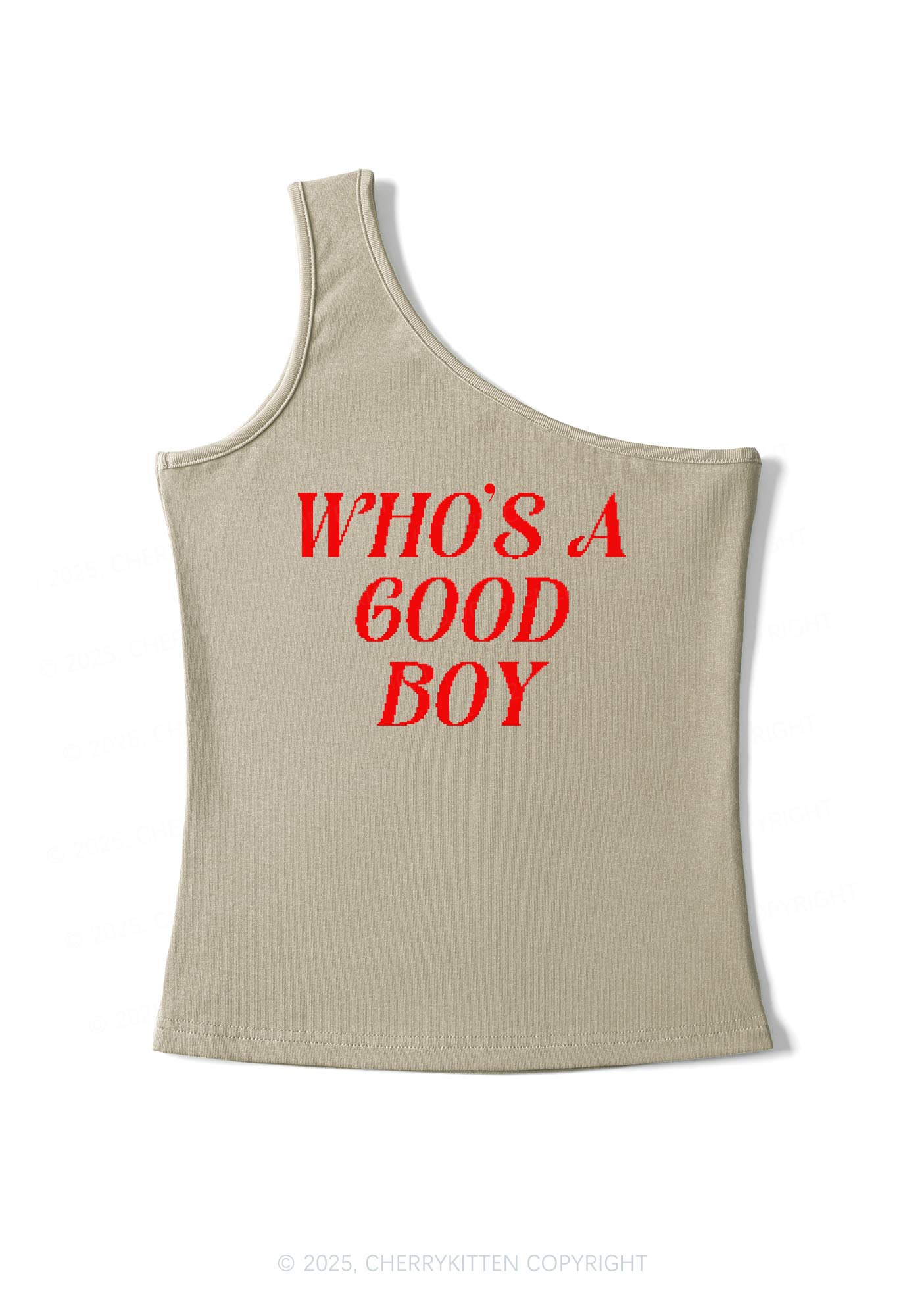 Whos A Good Boy Y2K One Shoulder Tank Top Cherrykitten - Image 5