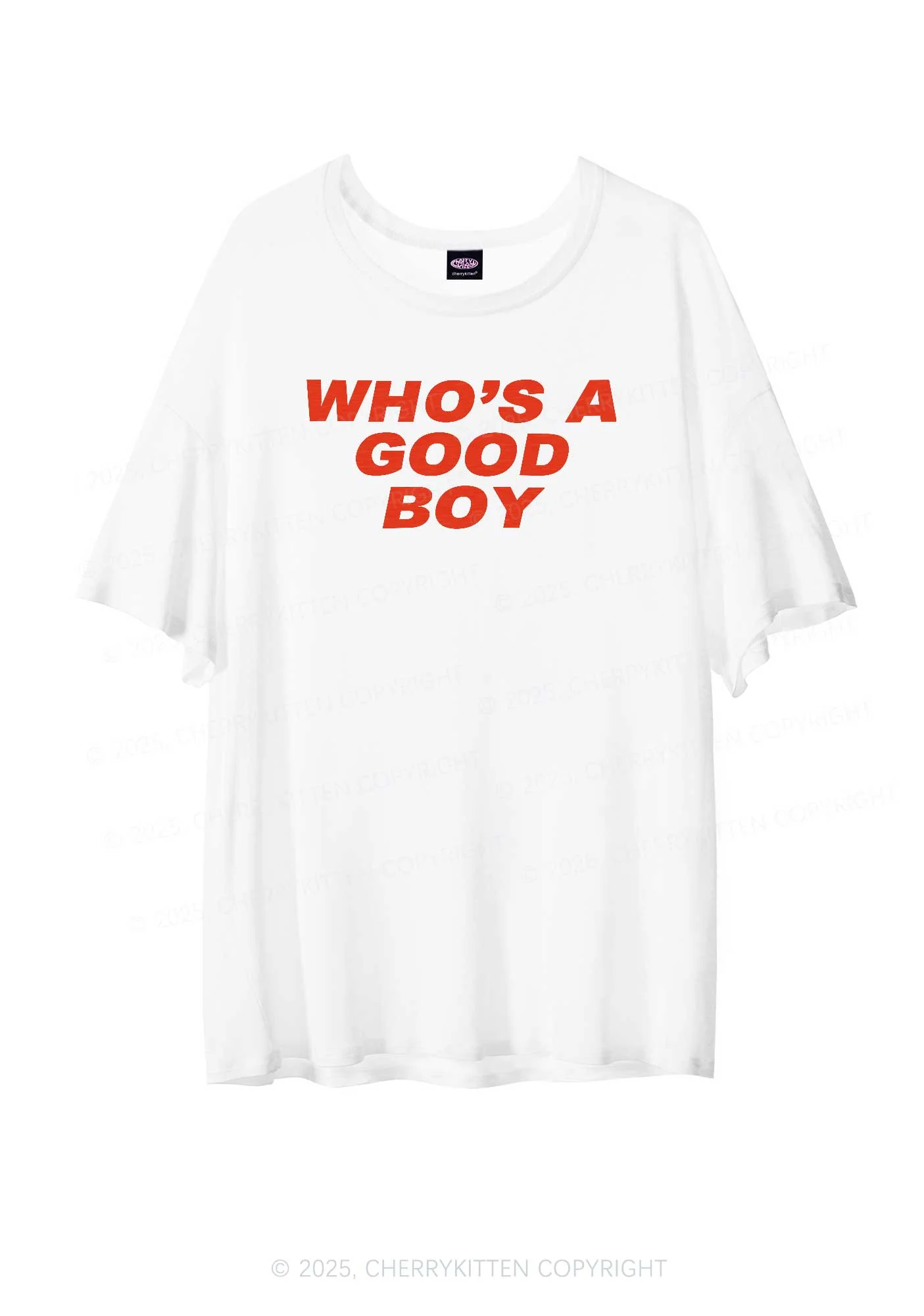 Who's A Good Boy Y2K Sheer Boyfriend Tee Cherrykitten - Image 2