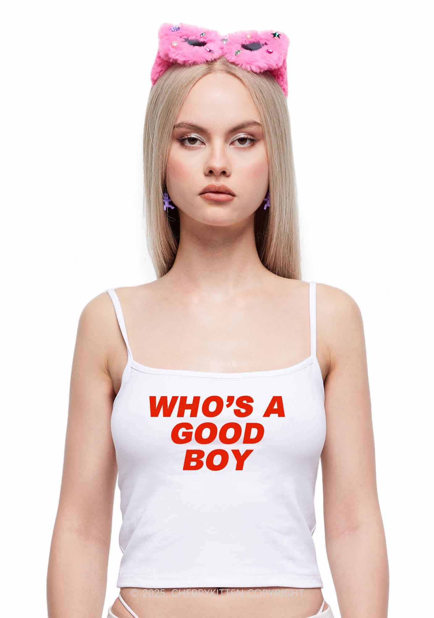 Who's A Good Boy Y2K Spaghetti Strap Cami Cherrykitten - Image 2