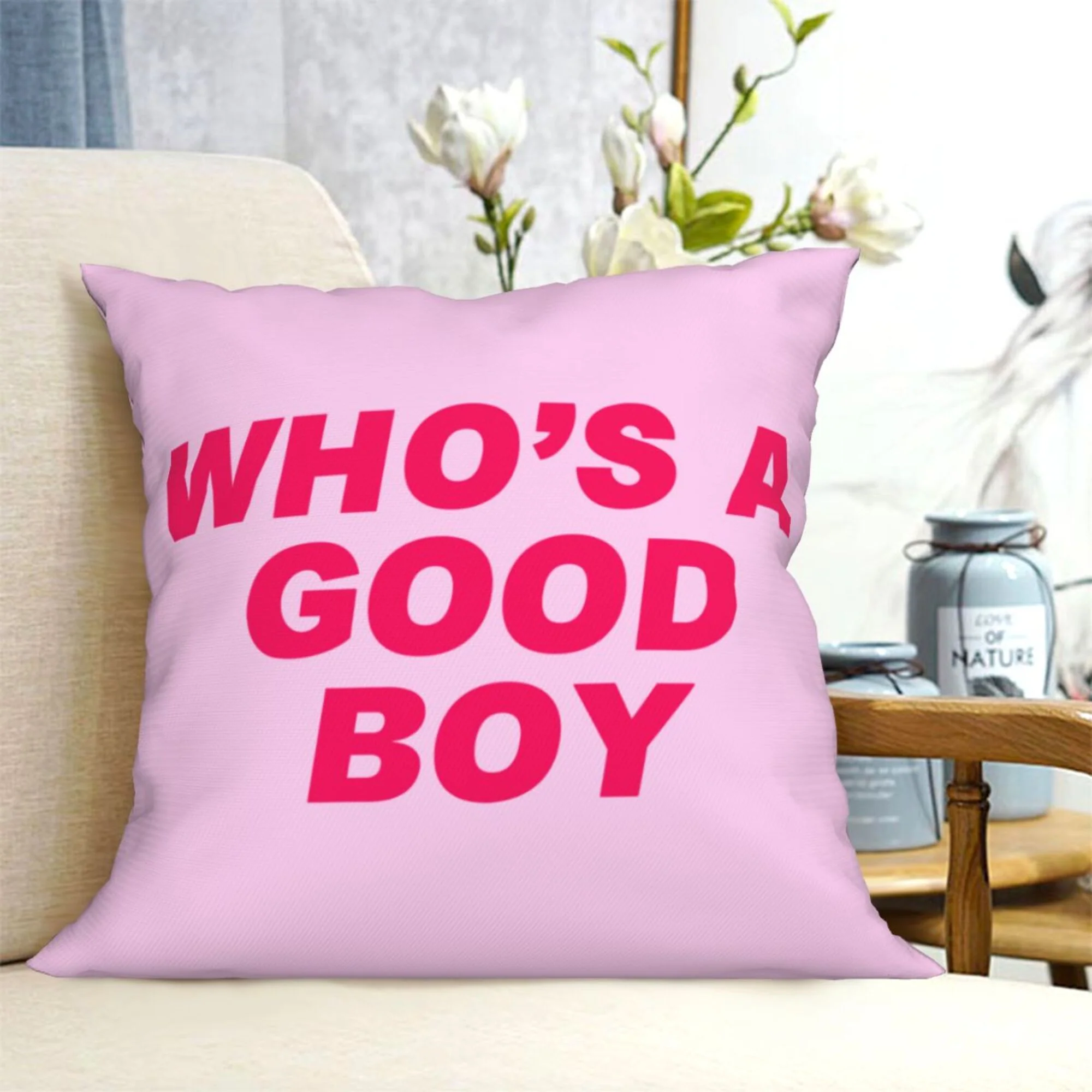 Who's A Good Boy Y2K Throw Pillow Cover Cherrykitten - Image 2