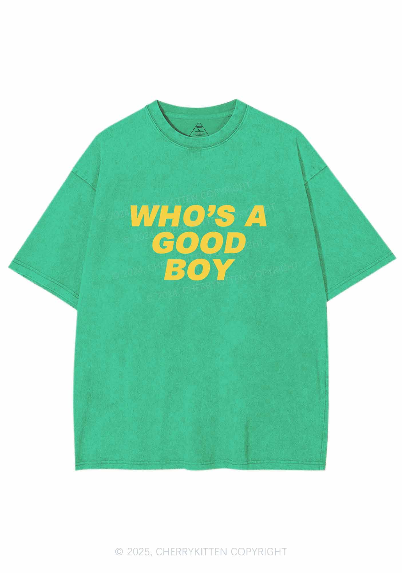 Who's A Good Boy Y2K Washed Tee Cherrykitten - Image 7