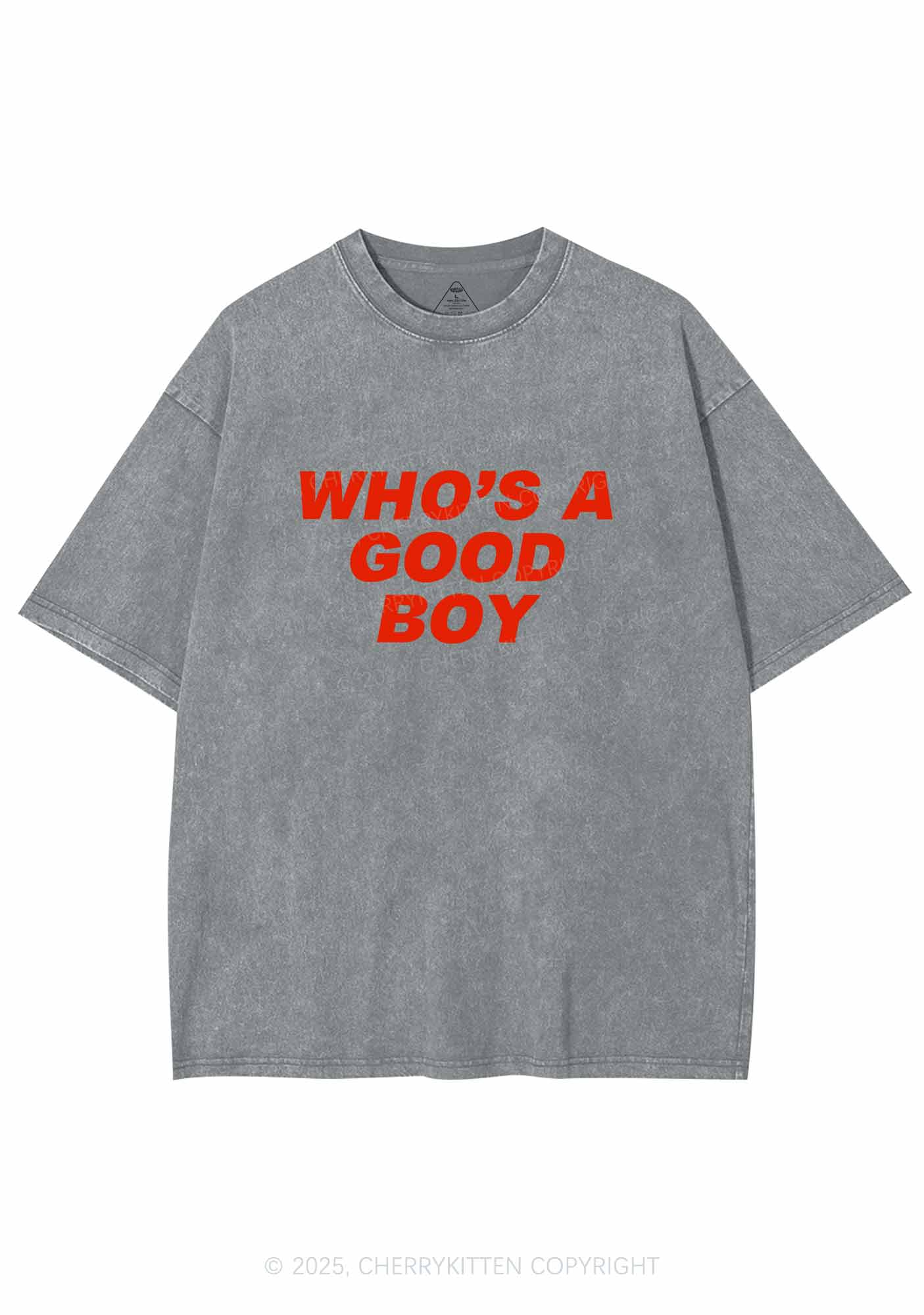 Who's A Good Boy Y2K Washed Tee Cherrykitten - Image 8