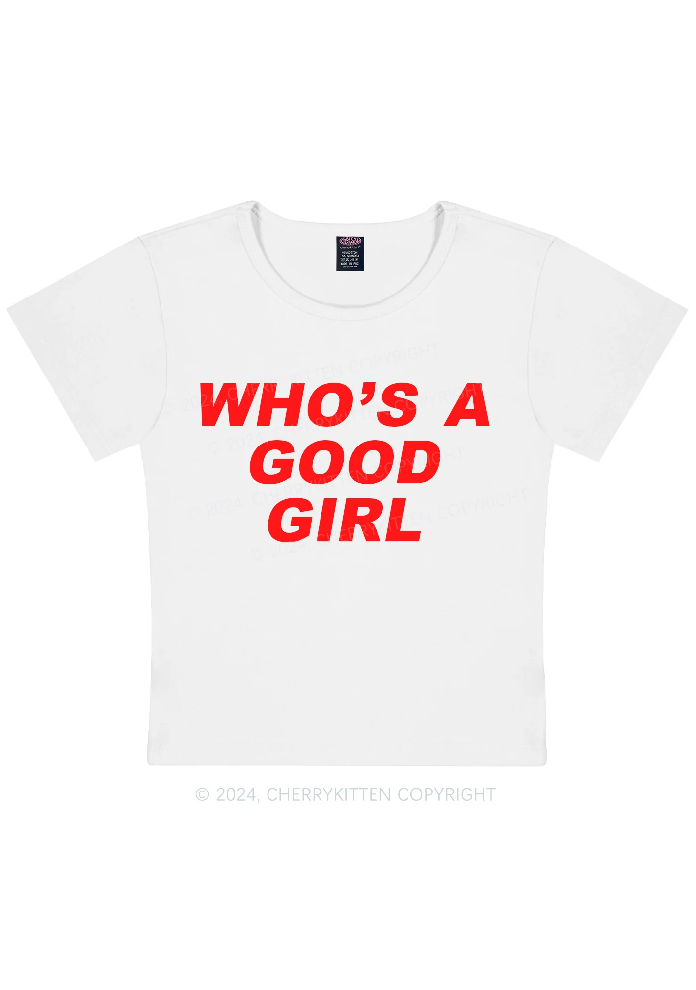 Who's A Good Girl Y2K Baby Tee Cherrykitten - Image 4