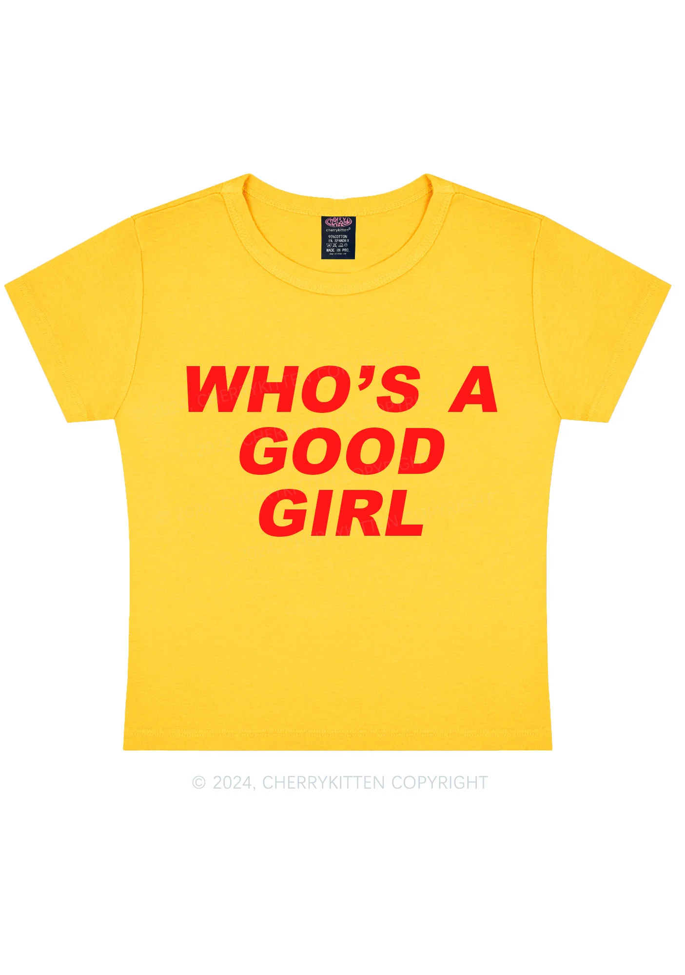 Who's A Good Girl Y2K Baby Tee Cherrykitten - Image 5