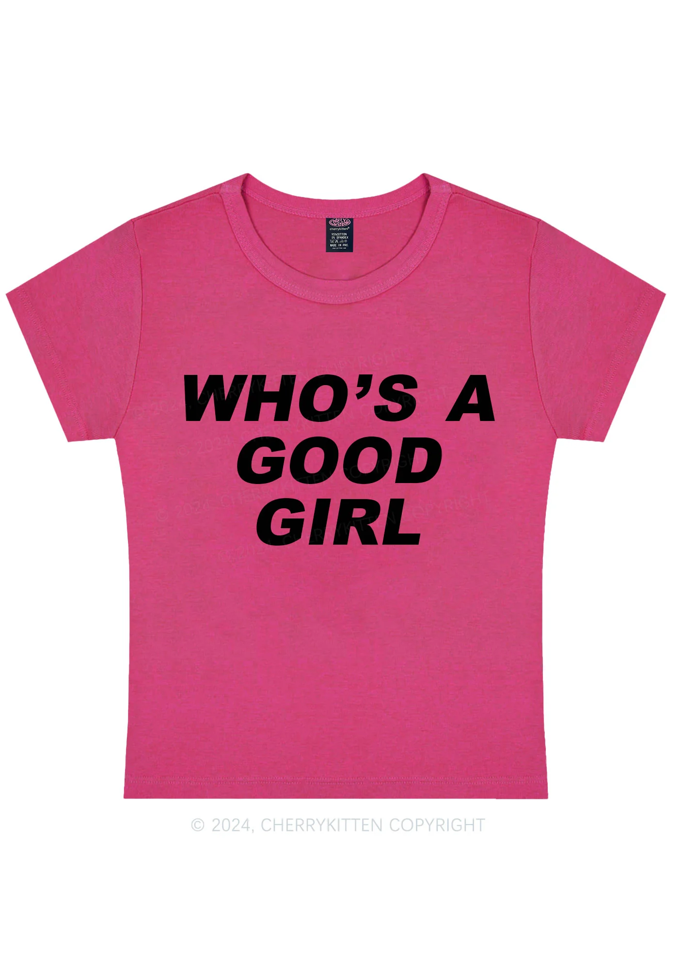 Who's A Good Girl Y2K Baby Tee Cherrykitten - Image 8
