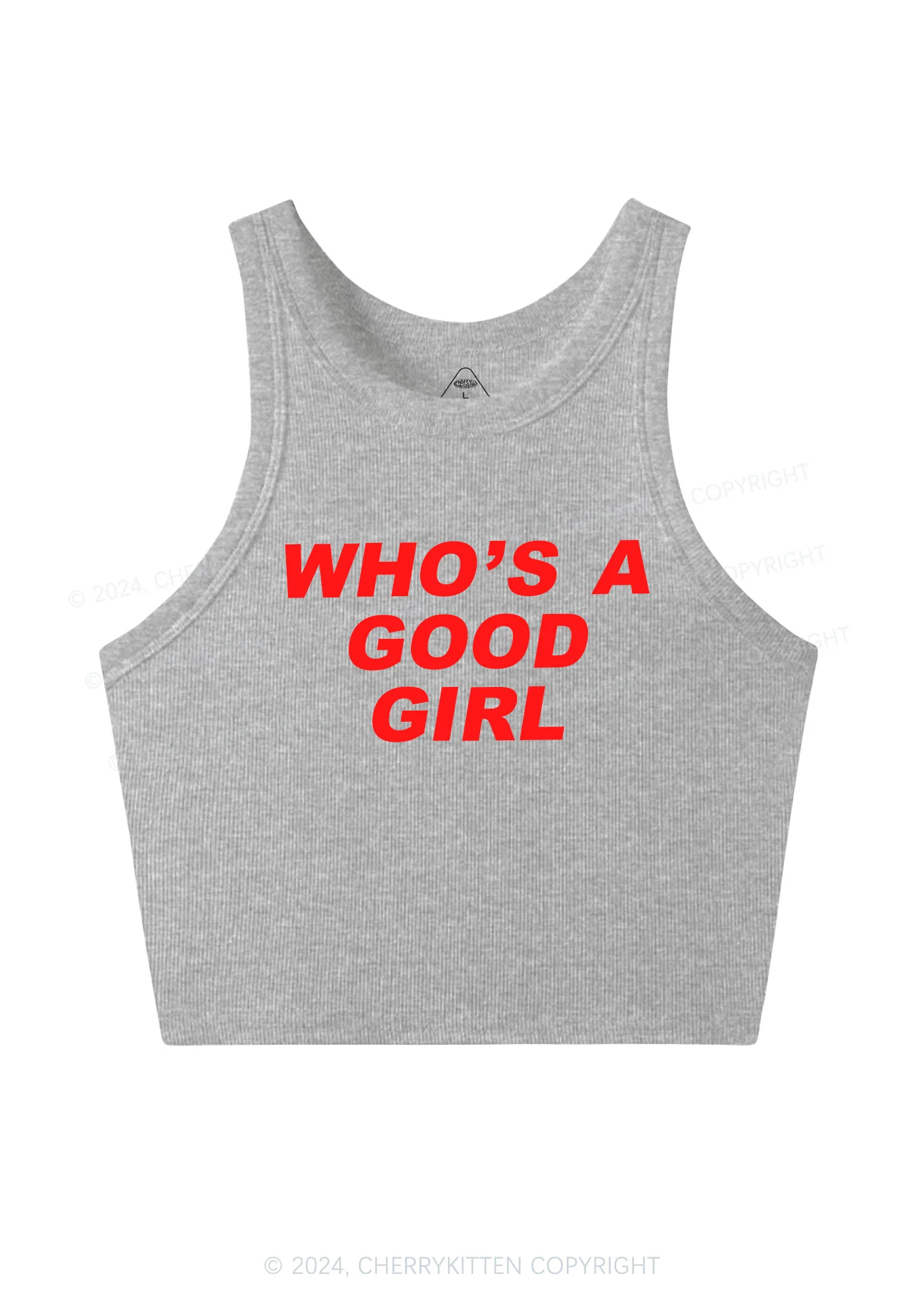 Who's A Good Girl Y2K Crop Tank Top Cherrykitten - Image 5
