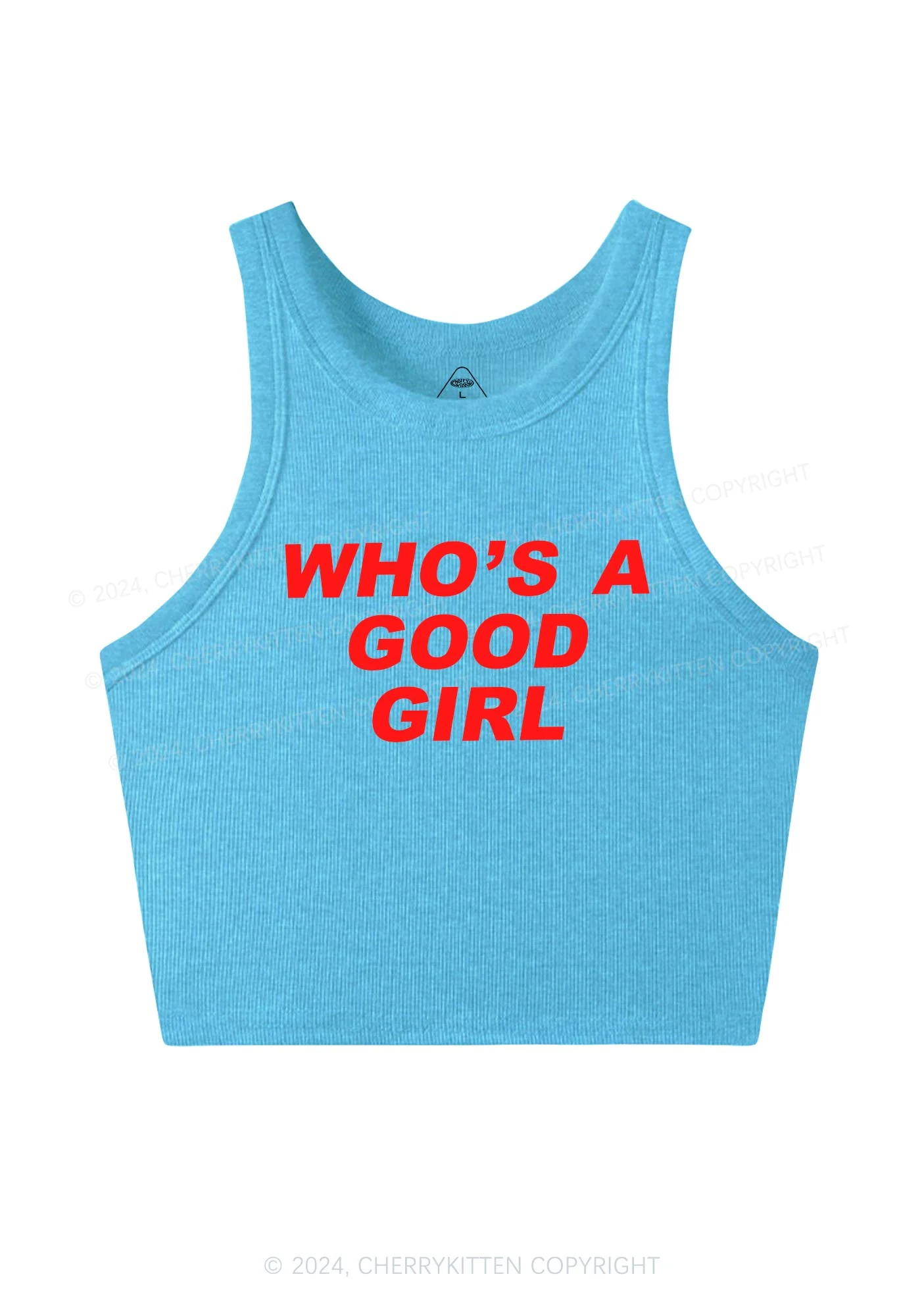 Who's A Good Girl Y2K Crop Tank Top Cherrykitten - Image 6