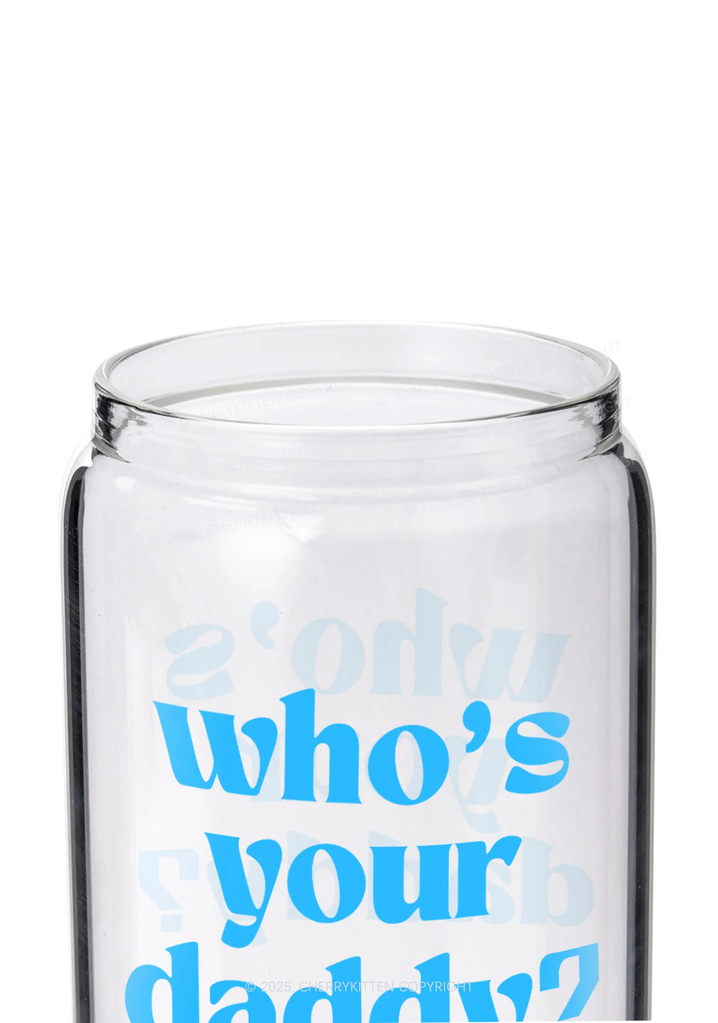 Whos Your Daddy Y2K Printed Glass Cup Cherrykitten - Image 2