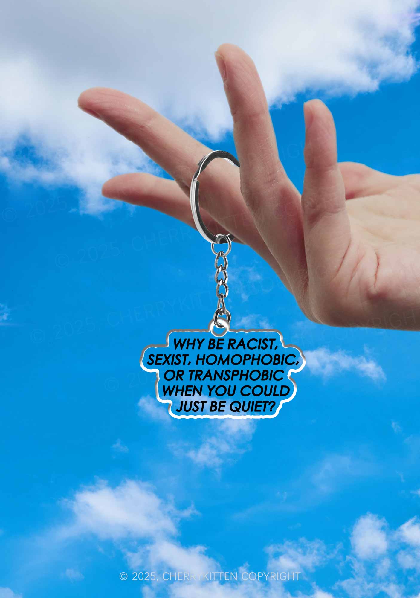 Why Be Homophobic Or Transphobic Pride 1Pc Y2K Keychain Cherrykitten - Image 2
