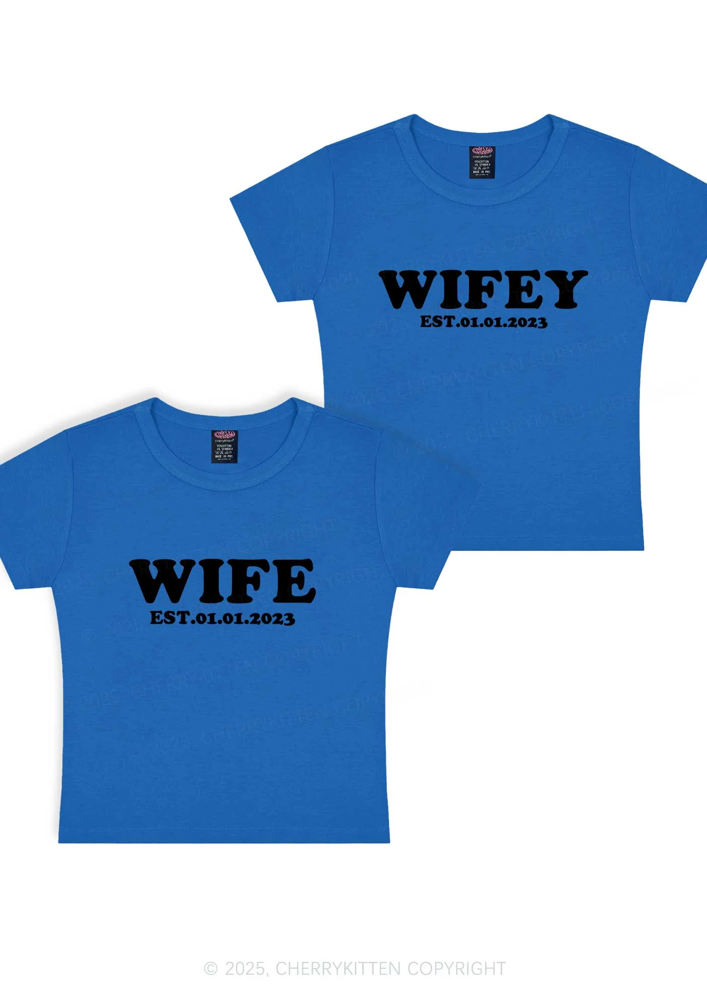 Wife Wifey Custom Date Y2K Valentine's Day Baby Tee Cherrykitten - Image 12