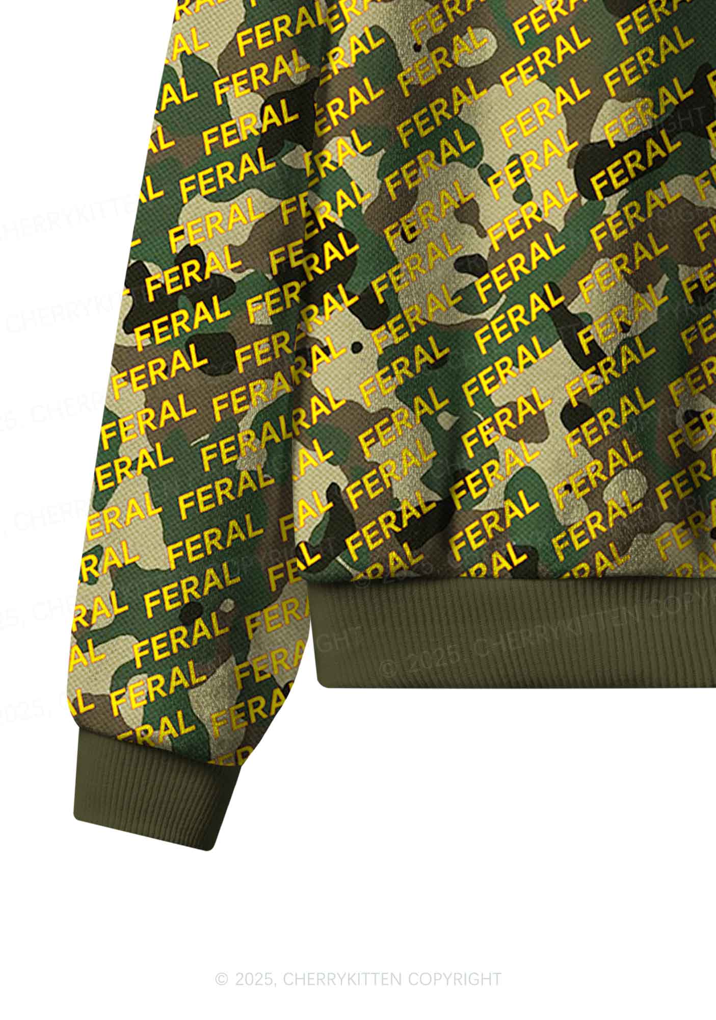 Wild Camouflage Feral Y2K Fleece Long Sleeve Pajama Set Cherrykitten - Image 5