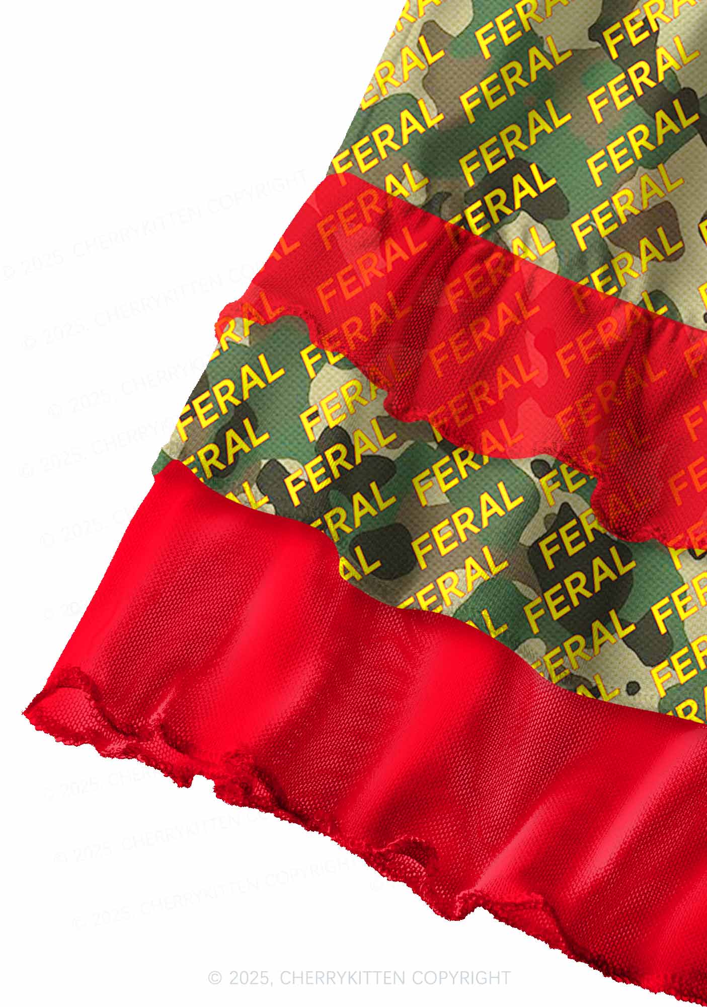 Wild Camouflage Feral Y2K Print Mini Layered Skirt Cherrykitten - Image 3