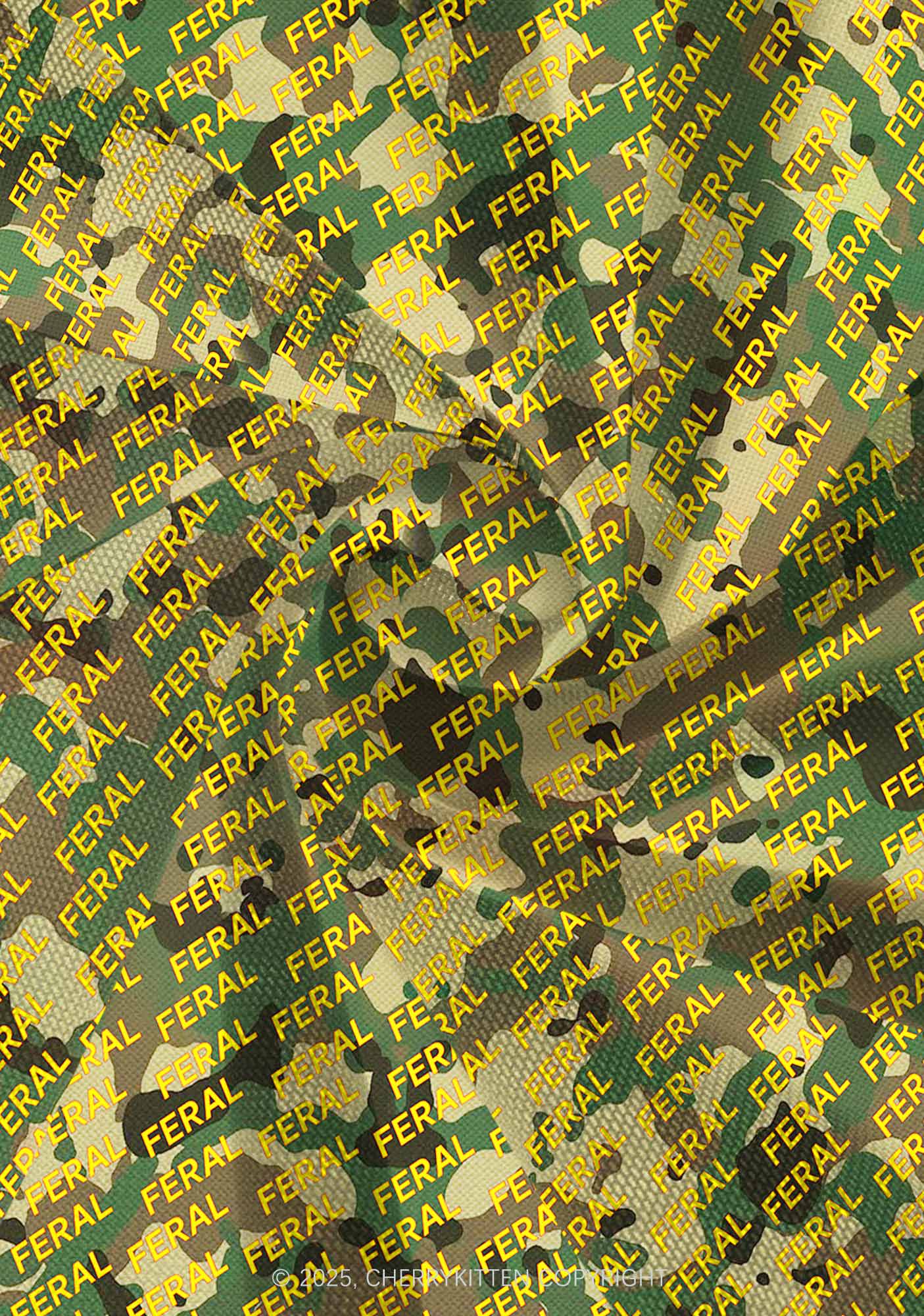 Wild Camouflage Feral Y2K Print Mini Layered Skirt Cherrykitten - Image 4