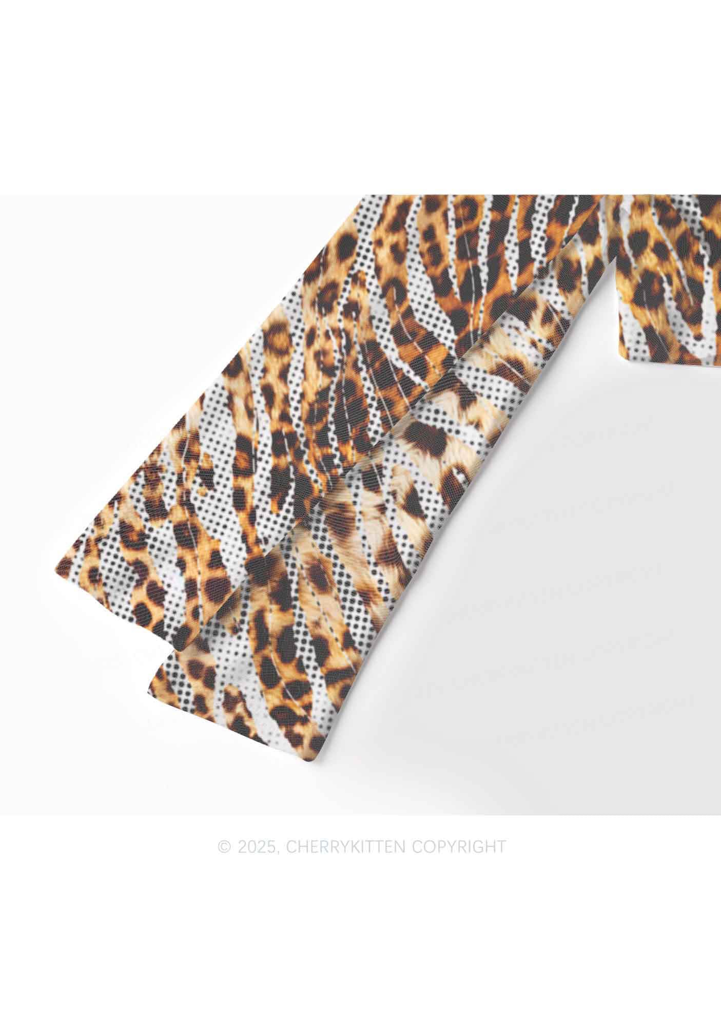 Wild Dots Y2K Mesh Long Sleeve Crop Top Cherrykitten - Image 9