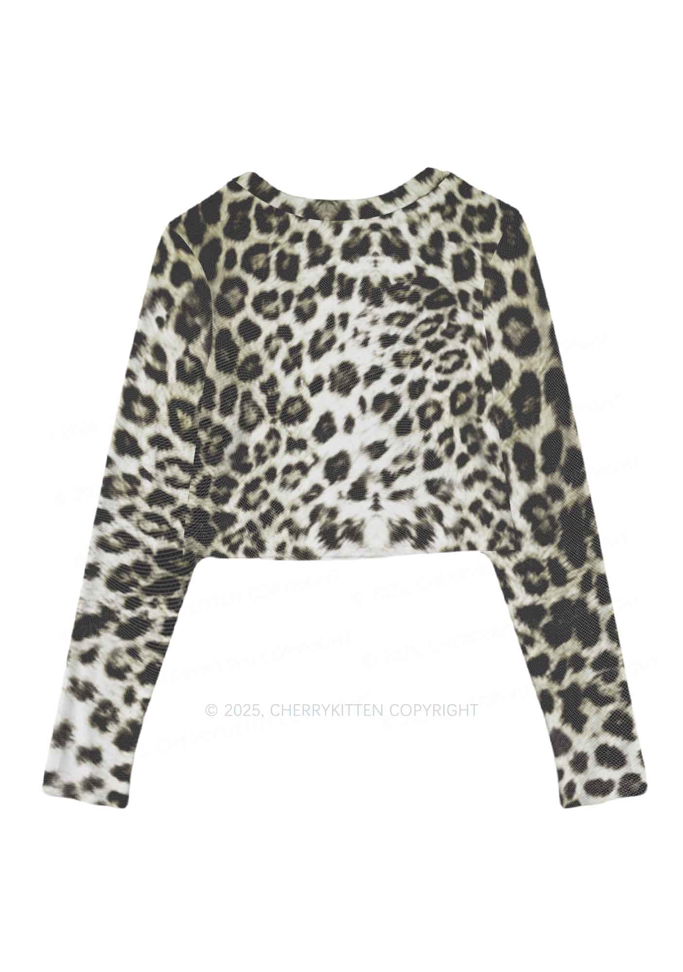 Wild Leopard Y2K Mesh Long Sleeve Crop Top Cherrykitten - Image 3