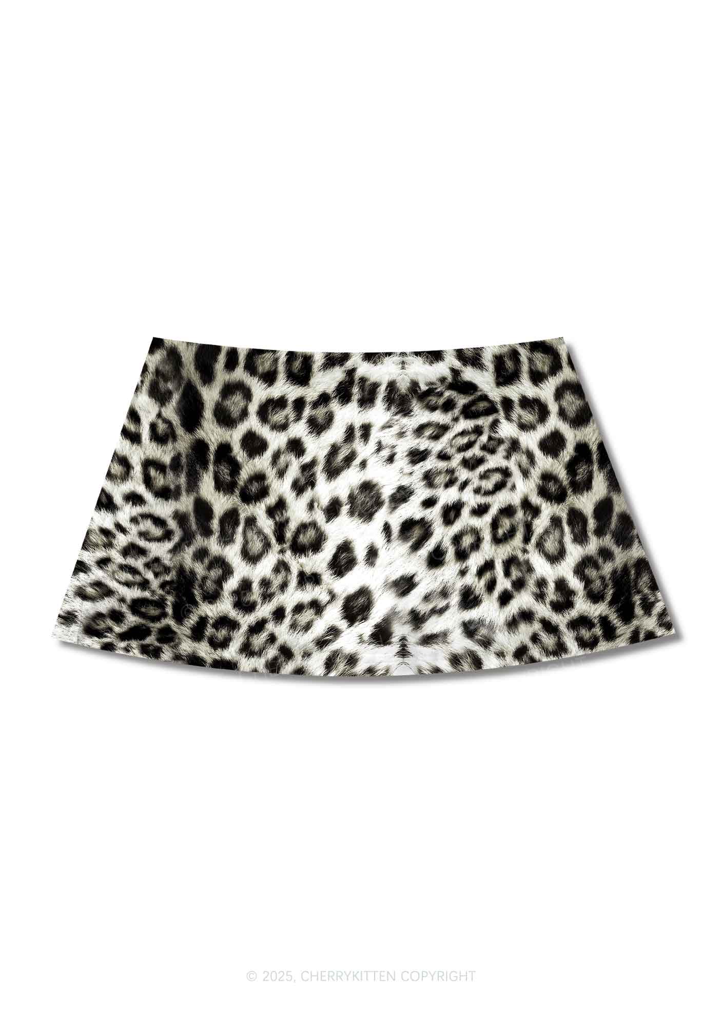Wild Leopard Y2K Print Mini Skirt Cherrykitten - Image 4
