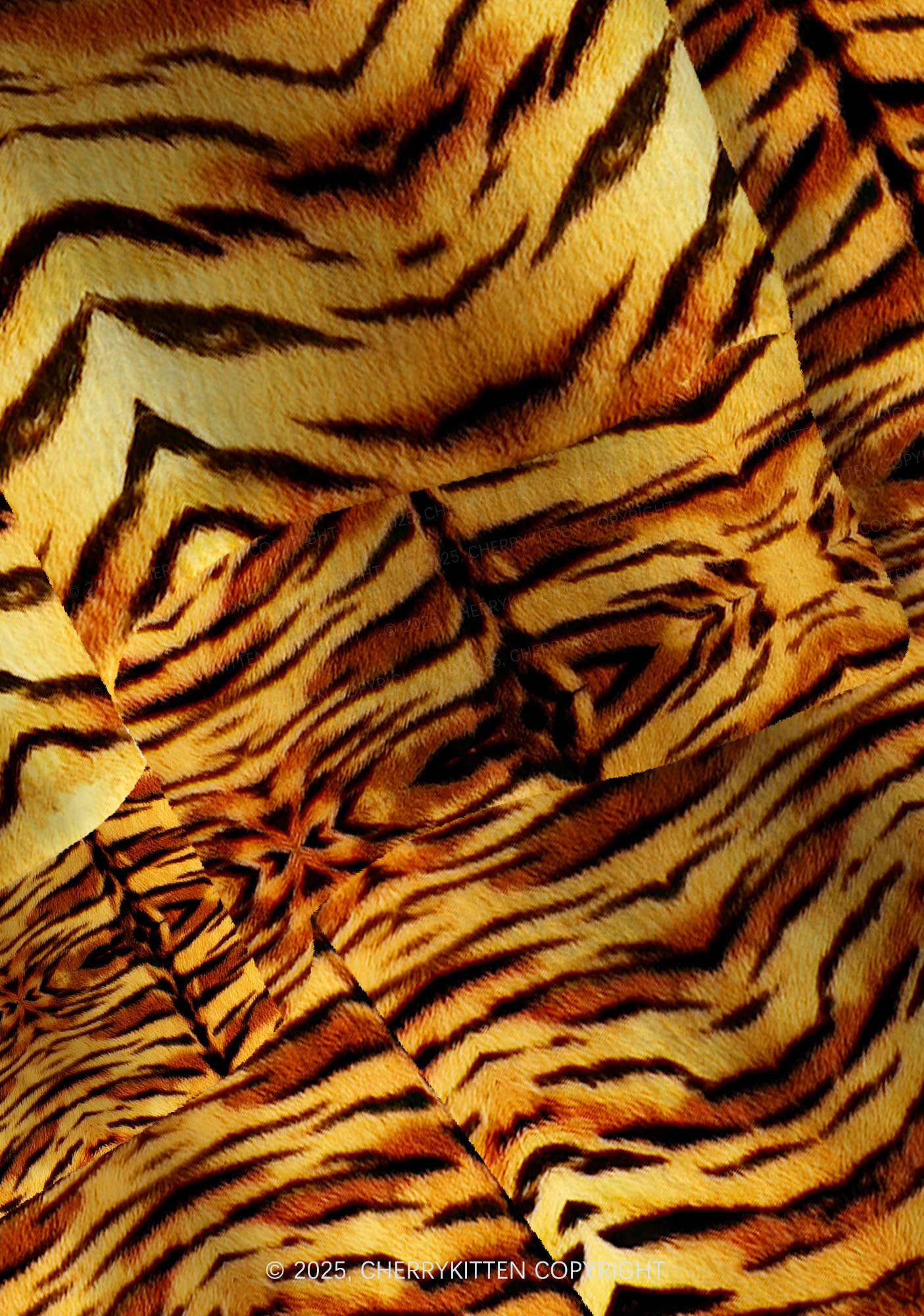 Wild Tiger Texture Y2K Christmas Cardigan Knit Sweatshirt Cherrykitten - Image 4