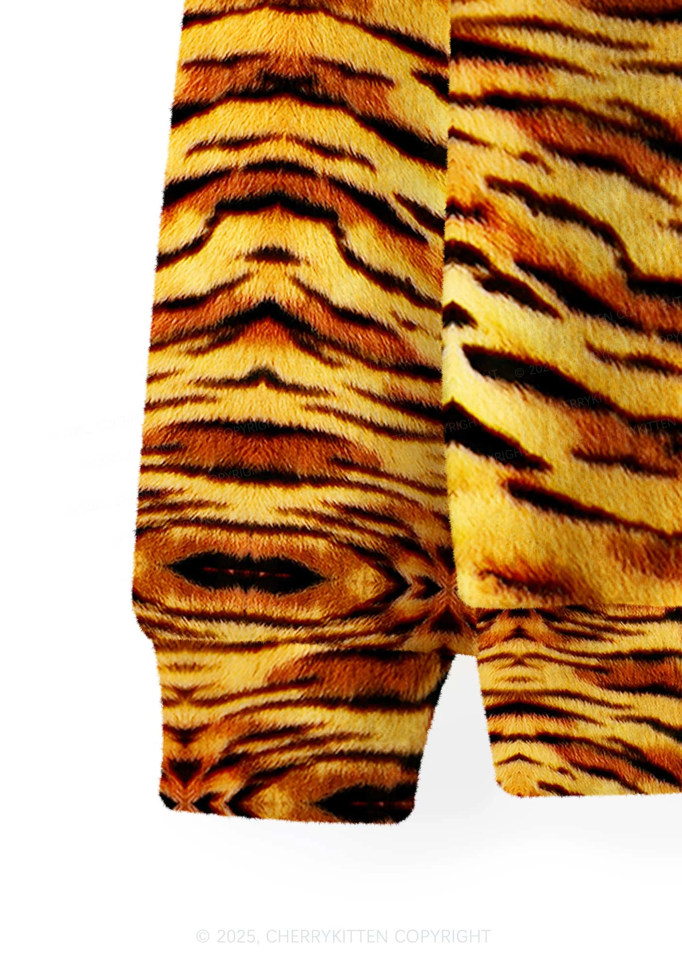 Wild Tiger Texture Y2K Christmas Cardigan Knit Sweatshirt Cherrykitten - Image 6